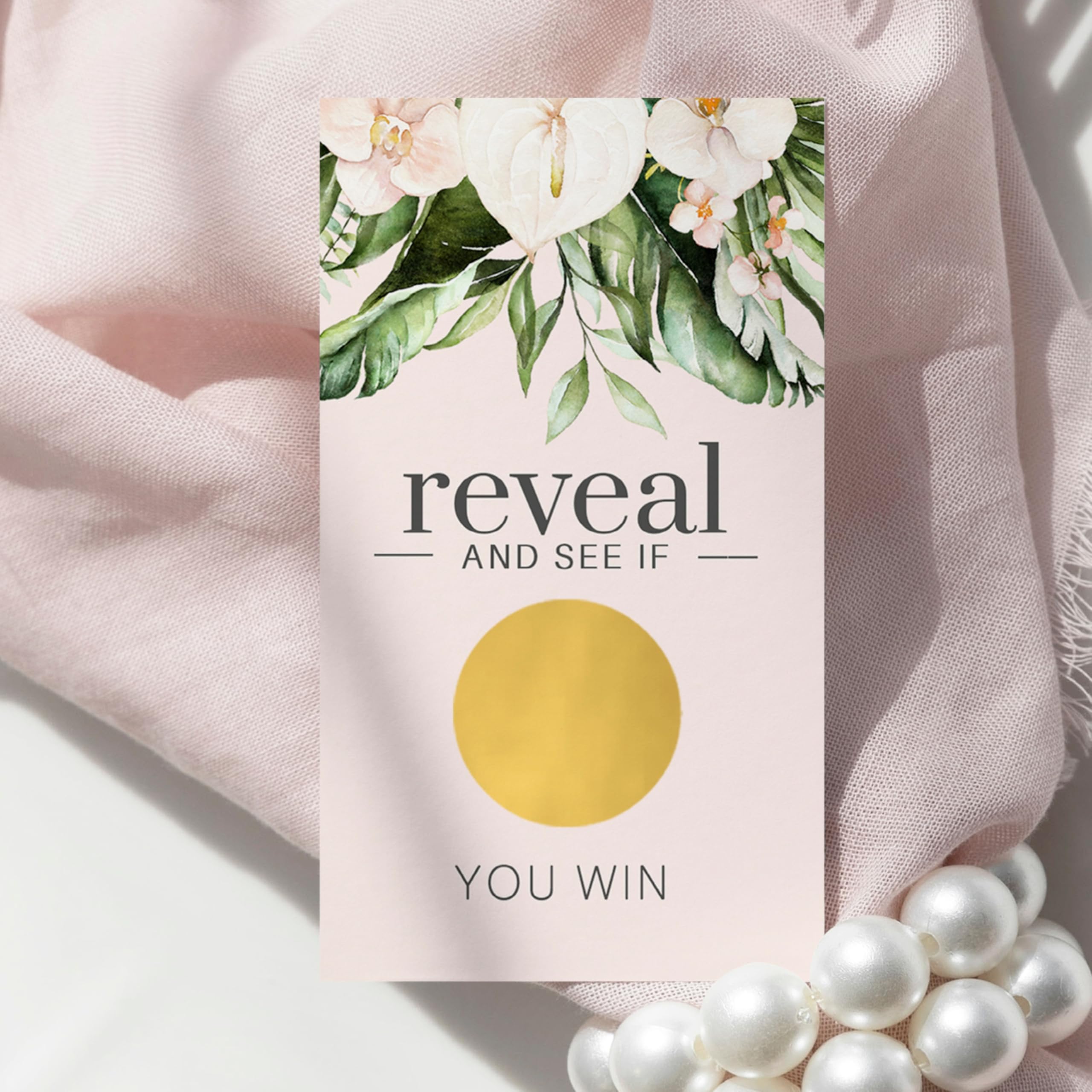 Paper Clever Party Bridal Shower Games Pink And Gold - 30 Pack - Fun Scratch Off Raffle Cards Wedding Shower Game Or Engagement
