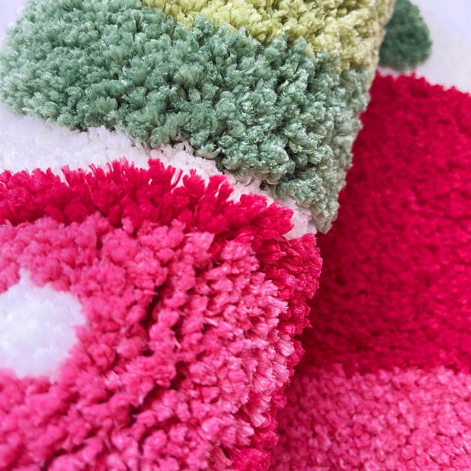 Levinis Shaggy Bathroom Rugs Mats Cute Cherry Rug Non Slip Microfiber Bathmat Absorbent Machine Washable Bathroom Rug For Shower