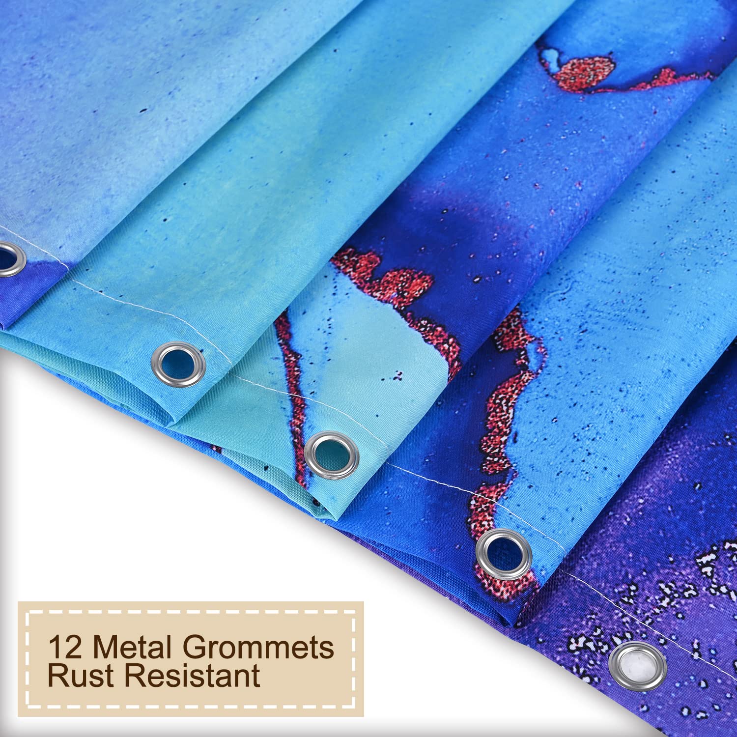 RosieLily Purple?arble?hower Curtain ?lue?bstract?athroom?urtain  Colorful?mbre Shower Curtains Set with 12 Hooks ?ink and Gold?athroom Decor ?2''x72''