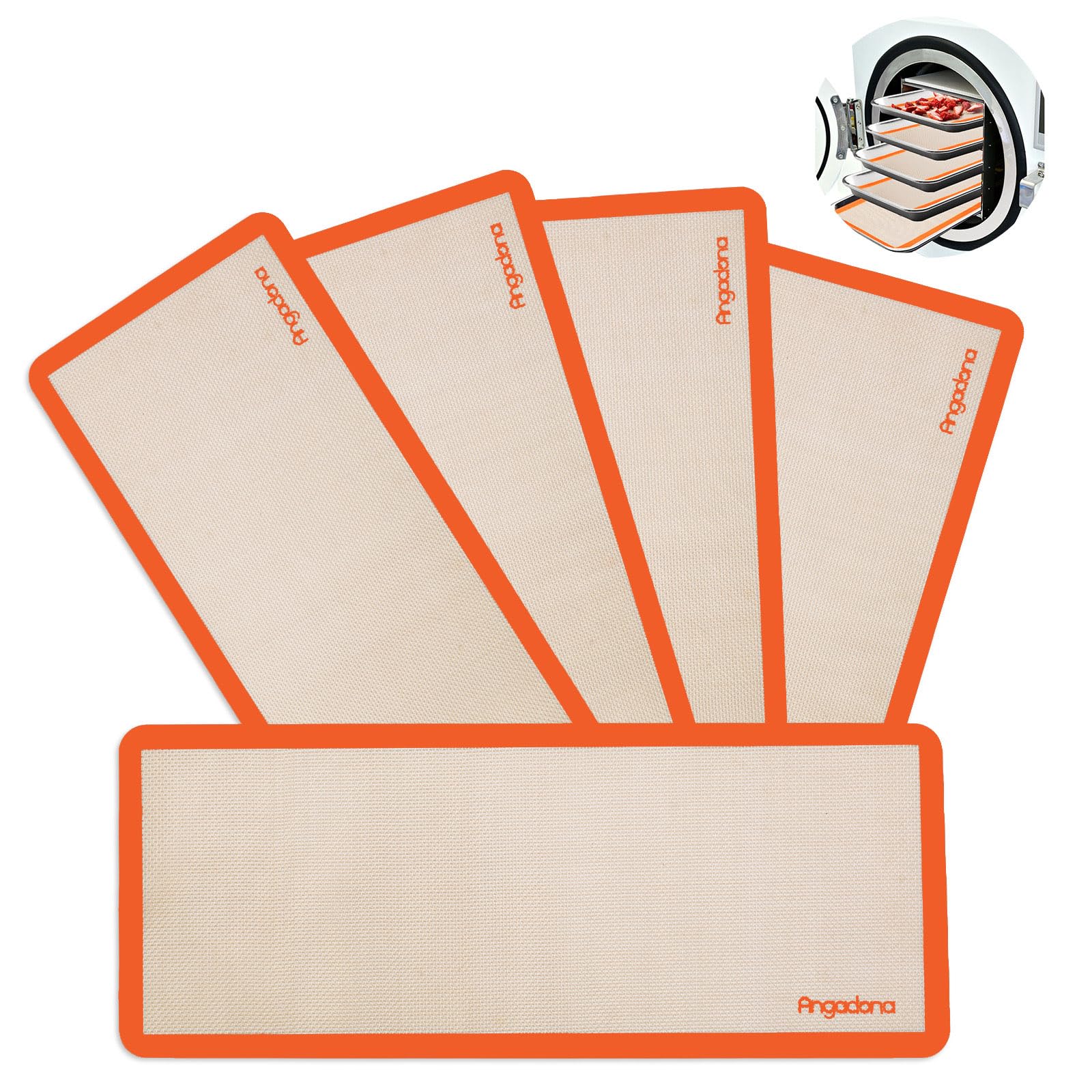 5 pcs Silicone Baking Mats For Harvest Right Freeze Dryer Medium Size Trays (Orange, M - Medium)