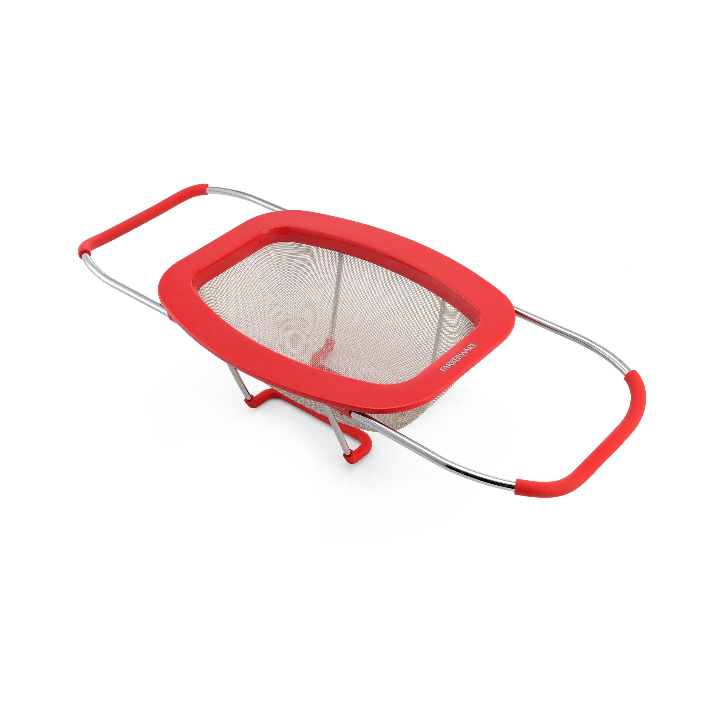 Farberware Professional Stainless Steel Expandable Over-The-Sink Colander/Strainer, Red