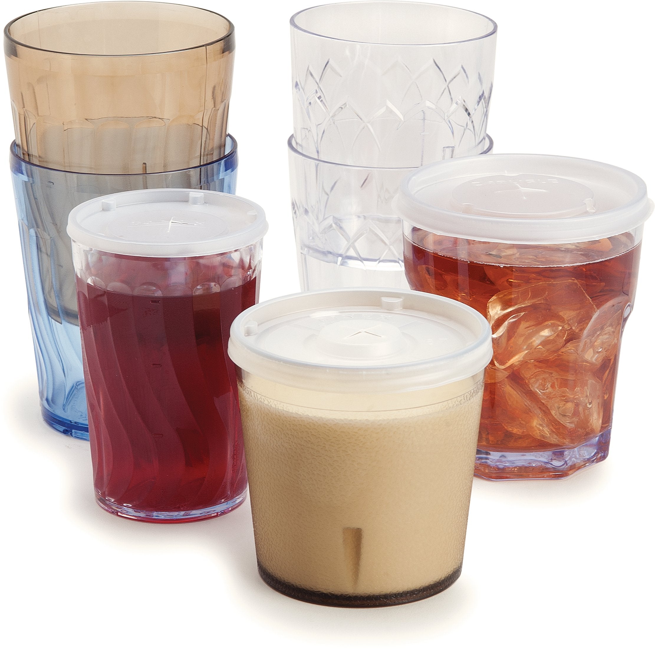 Carlisle FoodService Products Louis Clear Tumbler Short Glass for Restaurants  Catering  Kitchens  Plastic  12.3 Ounces  Clear  (Pack of 24)