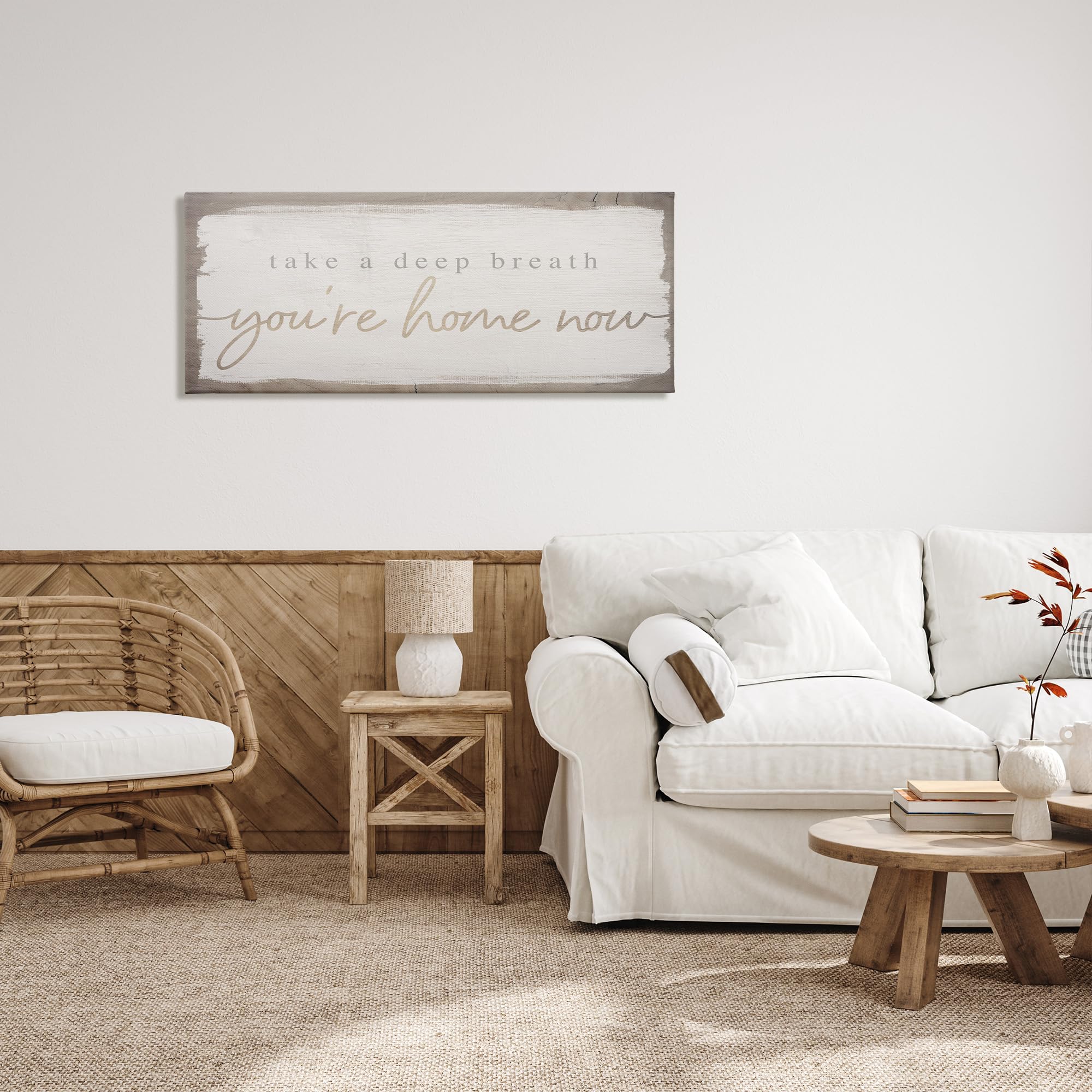 Stupell Industries You re Home Now Weathered Chic, Designed By Daphne Polselli, 48 x 20, Canvas Wall Art