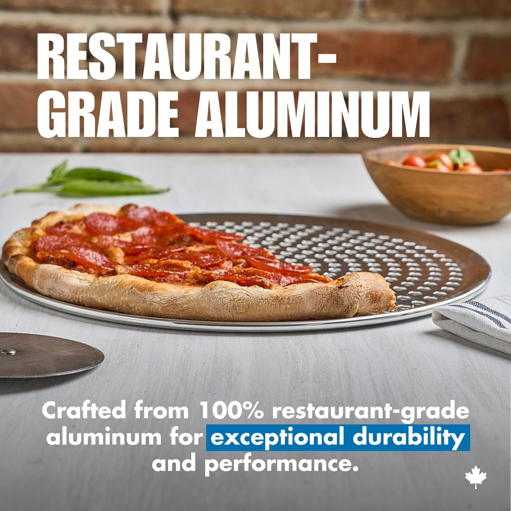 Norjac Restaurant-Grade| Non-Stick 16-Inch Perforated Aluminum Pizza Pan, 2 Pack | Heavy-Duty Rust-Proof Oven Tray