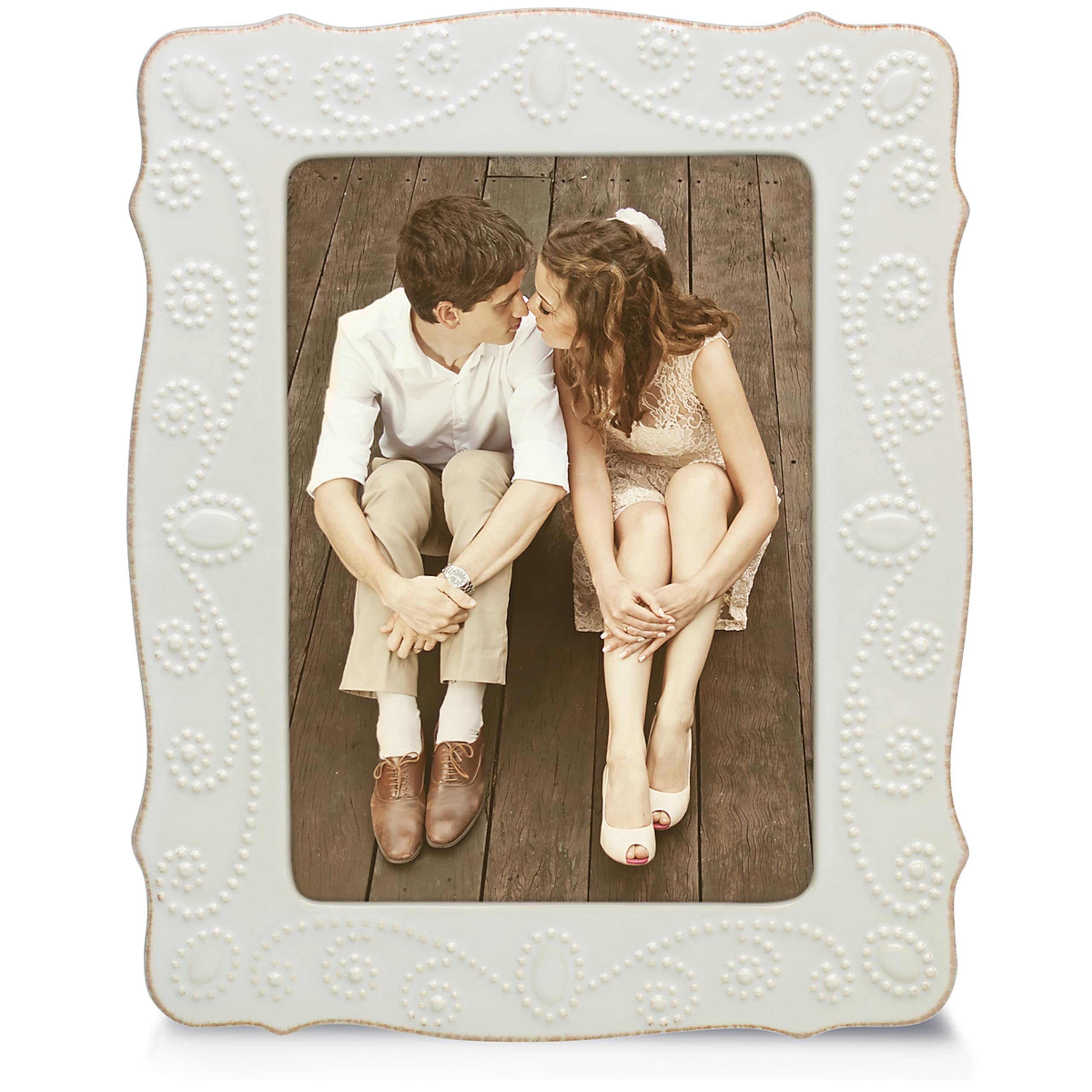 Lenox 858821 White French Perle 5 X 7 Frame, 1.55 LB