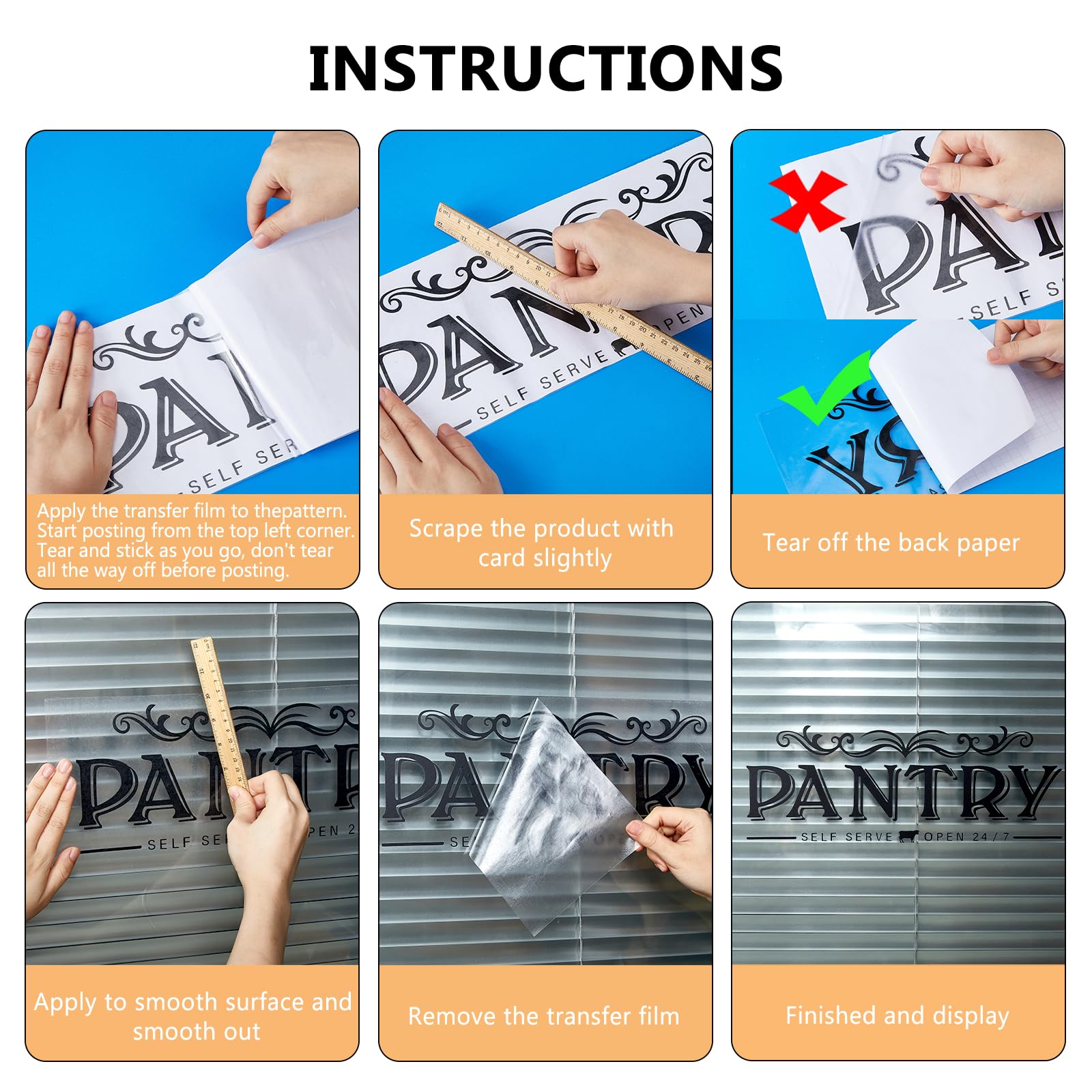 Superdant Pantry Sign Stickers Self Serve Pantry Door Declas Vinly Letter Sticker Open 24/7 Diy Art Quote Kitchen Wall Decor Vin