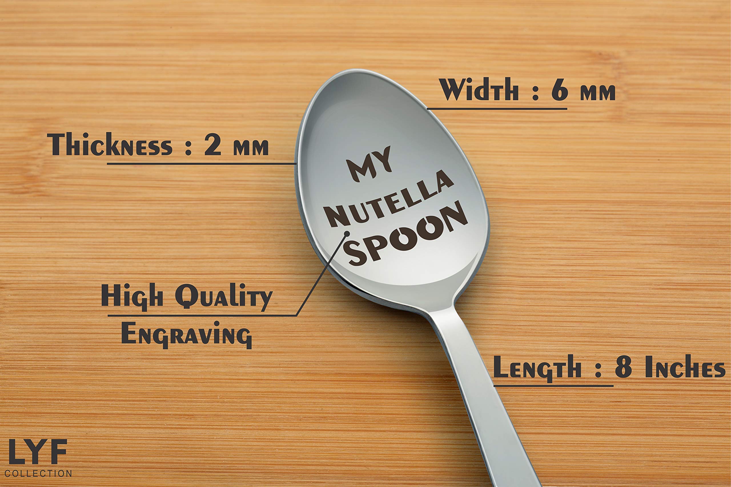 My Nutella Spoon-8 Inch Spoon Designed For Nutella Lover-Present Under $10- Presents For Him/Presents For Her-Perfect Present Fo