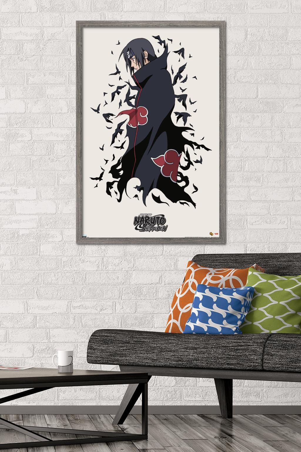 Trends International Naruto Shippuden - Itachi Wall Poster, 22.375'' X 34'', Barnwood Framed Version
