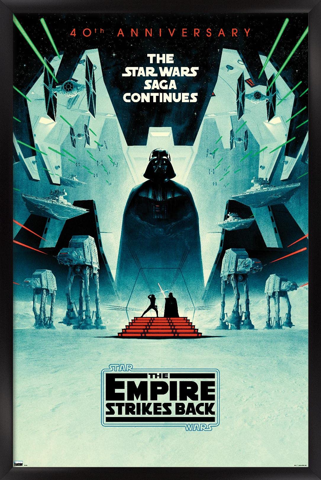 Trends International Star Wars: The Empire Strikes Back - 40Th Anniversary Wall Poster, 14.725'' X 22.375'', Black Framed Versio