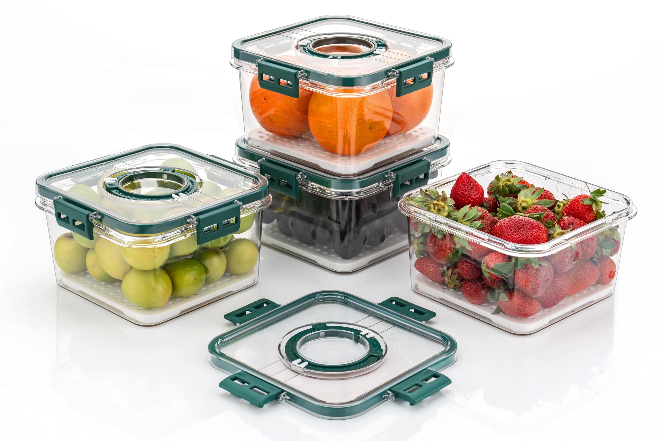 Chefdeck Air Tight Container For Kitchen Storage Set Kitchen Containers Set With Time Keeping Fridge Storage Containers On Top L