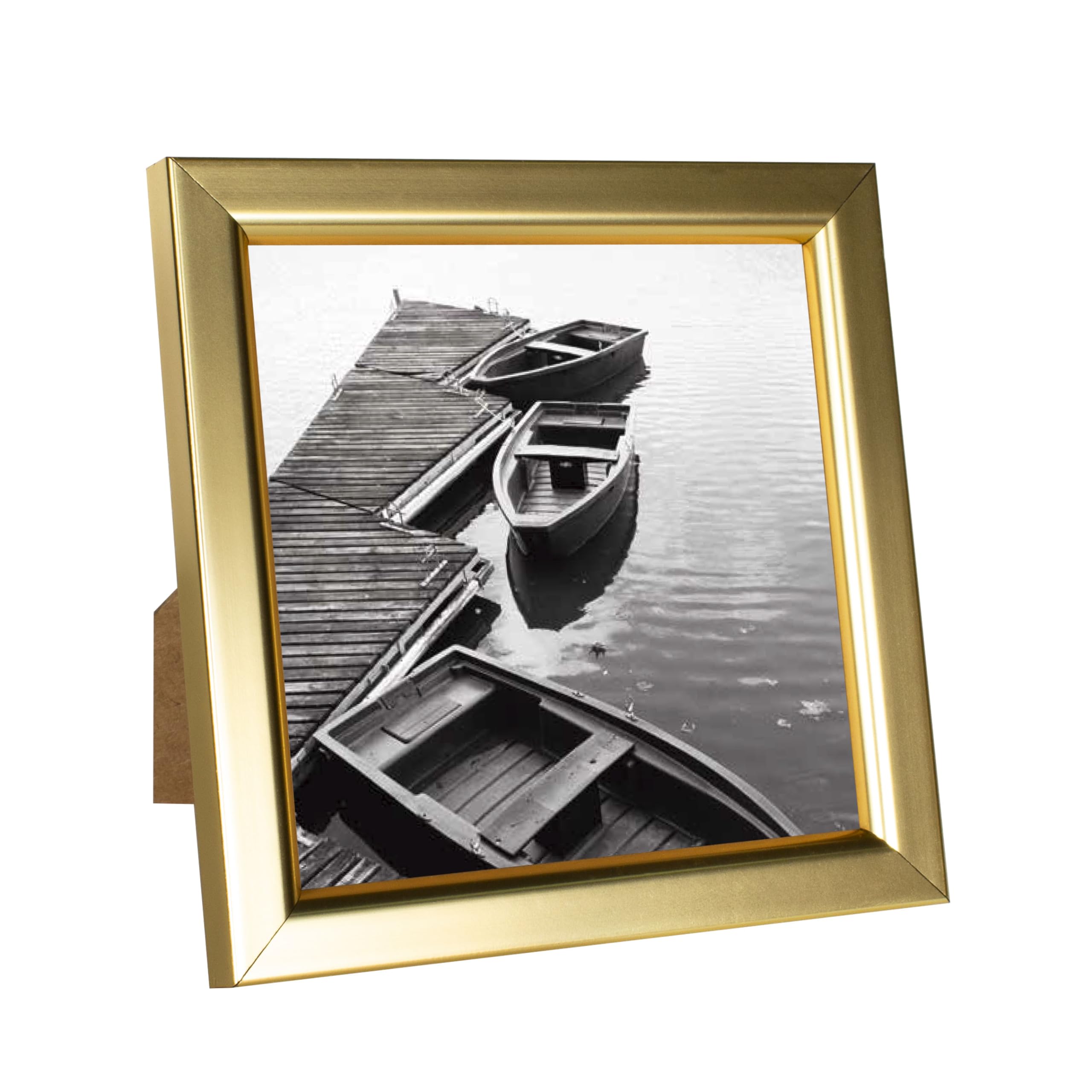 Giverny 4x4 Picture Frames, Gold Photo Frames for Wall or Tabletop Display, Simple Design Glossy Finish Frame Perfect for Home D