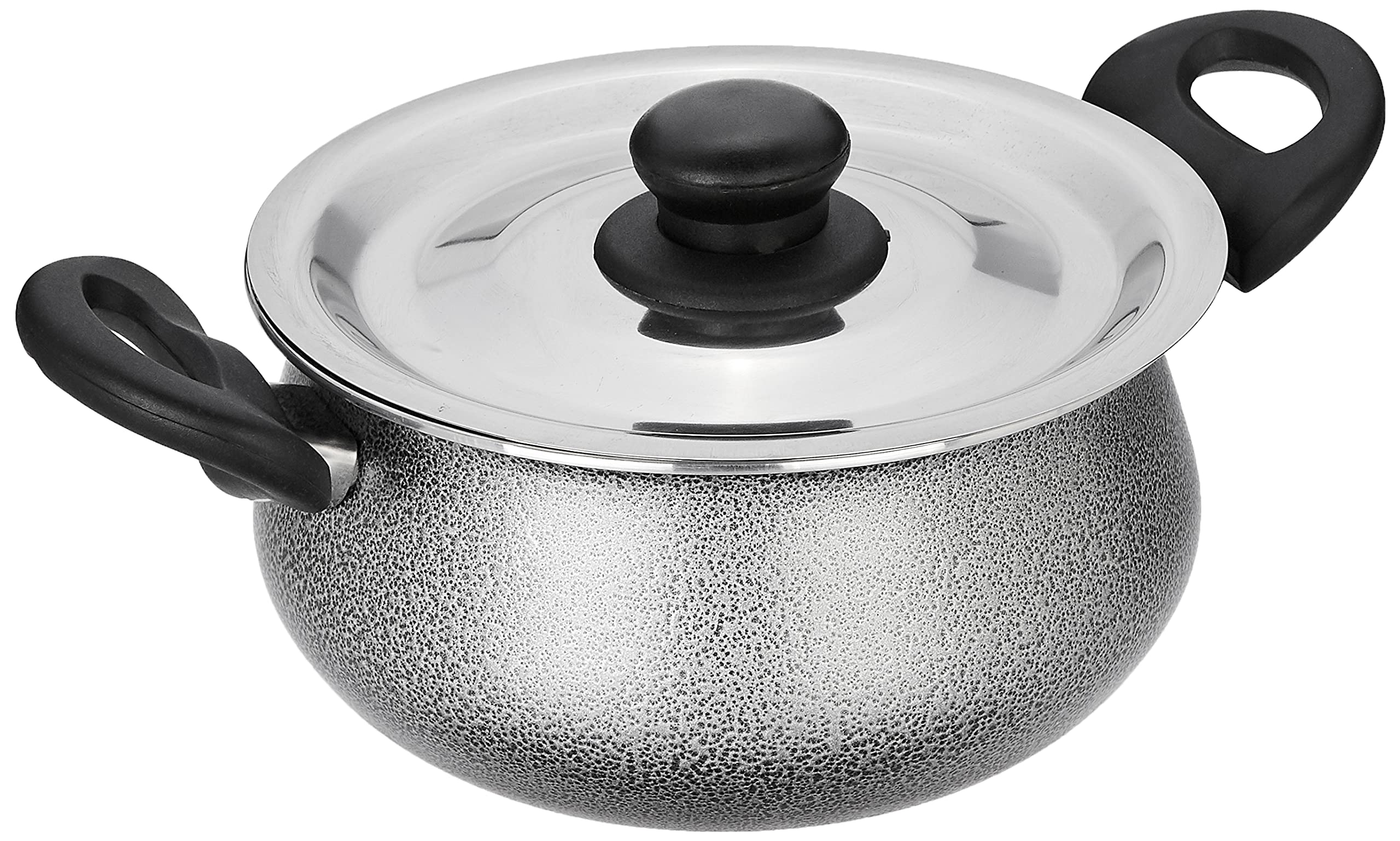 Amazon Brand - Solimo Non-Stick Handi With Stainless Steel Lid, 2.5 Litre (Induction Bottom)