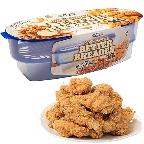Cooks Choice Xl Original Better Breader Batter Bowl- All-In-One Mess Free Breading Station Tray For At Home Or On-The-Go - Pour