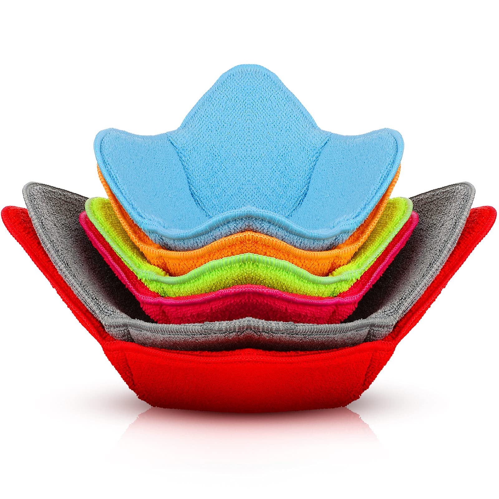 Honeydak 6 Pieces Bowl Cozy Multi Color Microwave Safe Bowl Holders Microwave Plate Holder to Protect Your Hands from Hot Dishes