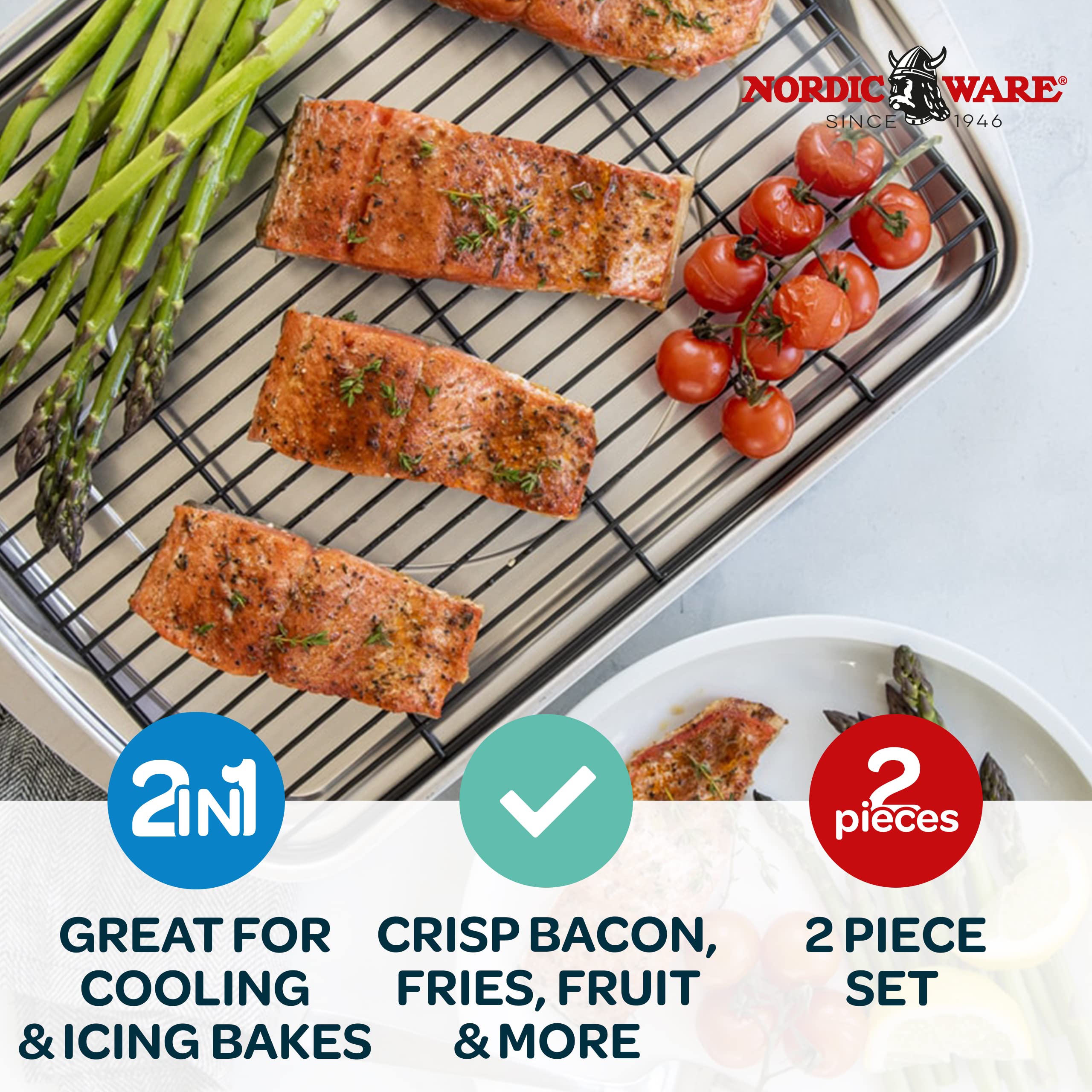Nordic Ware Oven Crisp Baking Tray, 17.10 X 12.40 X 1.40 Inches, Natural