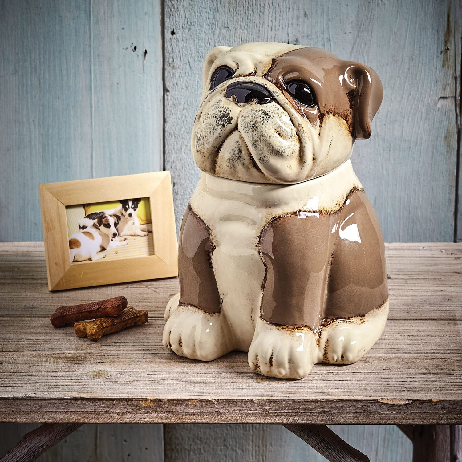 Kalalou Cdv1766 Ceramic Bull Dog Canister, One Size, Multicolor