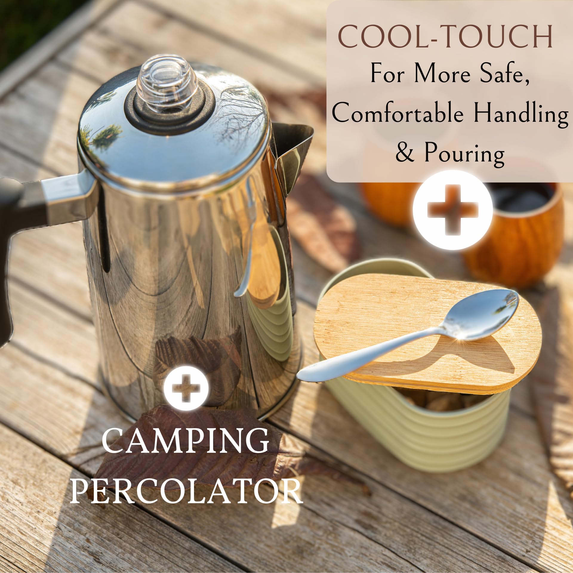 Mixpresso Stainless Steel Stovetop Coffee Percolator, Percolator Coffee Pot, Excellent As Camping Coffee Pot, 52 Oz 12 Cup Stain