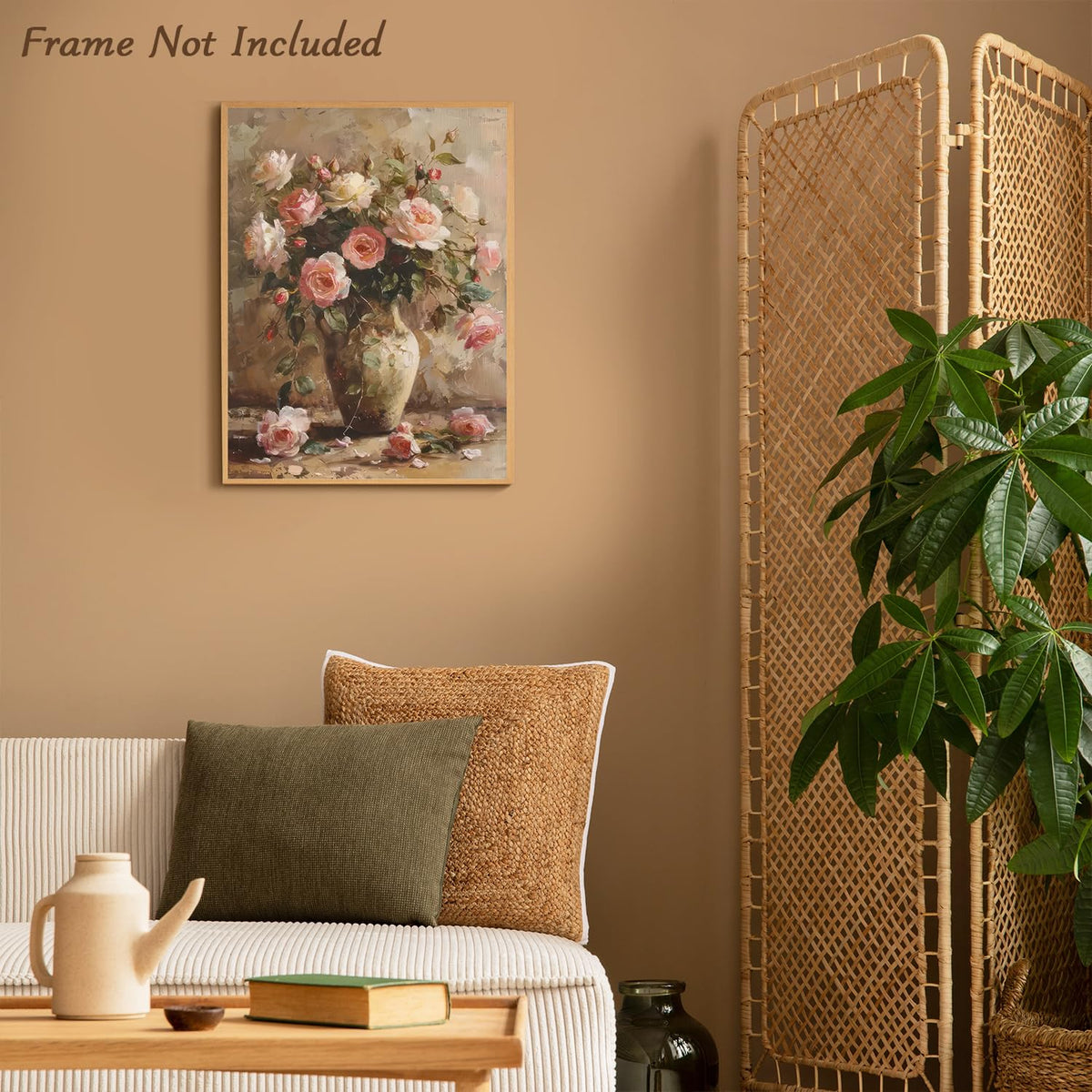 Dazzlewall Vintage Flower Canvas Wall Art, Multicolor Floral Print, 12 ...