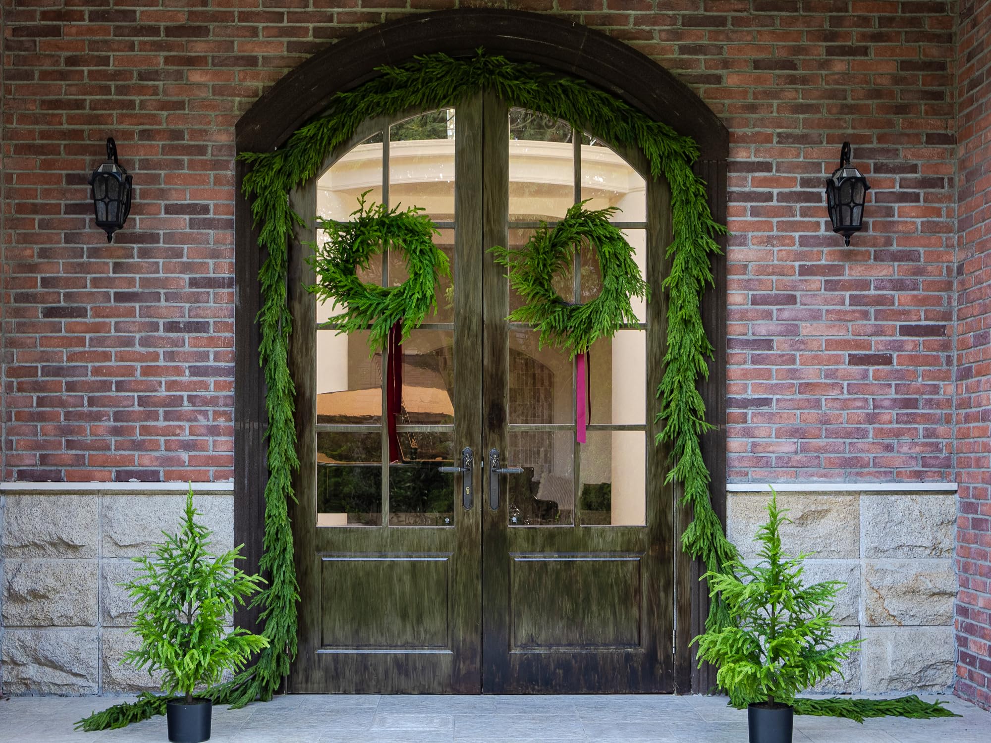 15FT Extra Full Christmas Garland Norfolk Pine Garland Realistic Artificial Christmas Greenery Garland for Mantle Stairs Railing