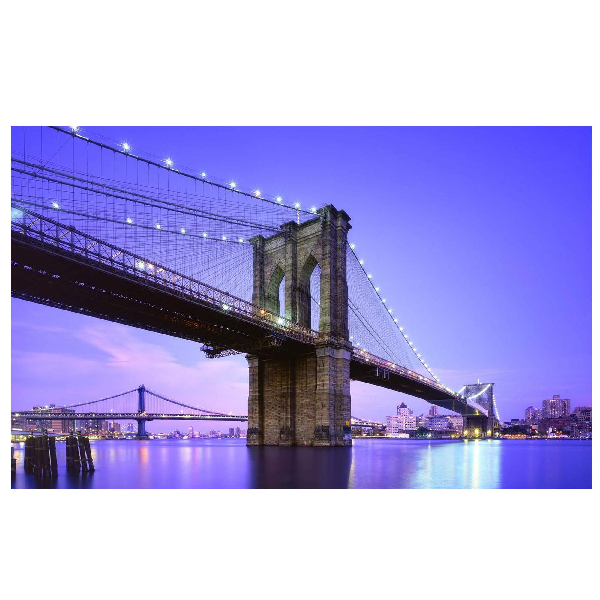 Northlight LED Lighted Famous New York City Brooklyn Bridge Canvas Wall Art 15.75 x 23.5