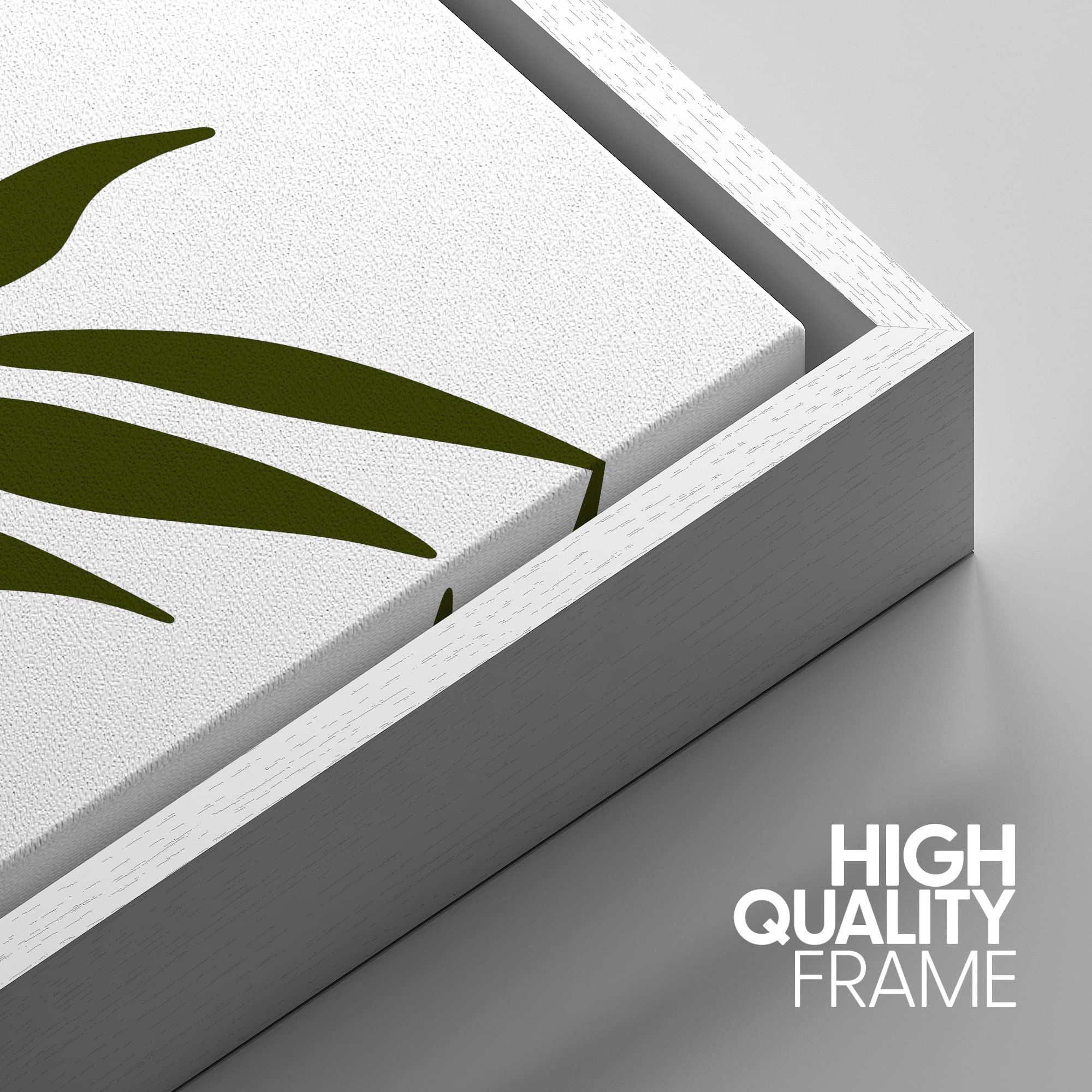 Idea4Wall Framed Wall Art Print Set Green & Tan 3D Square Illusions Geometric Flower Illustrations Modern Art Rustic Colorful Fo