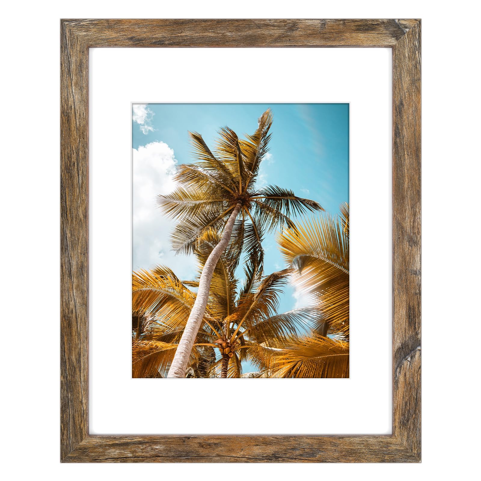 Frametory, 11x14 Picture Frame With Mat for 8x10 Picture - High Definition Glass Wide Molding - Preinstalled Wall Mounting Hardw