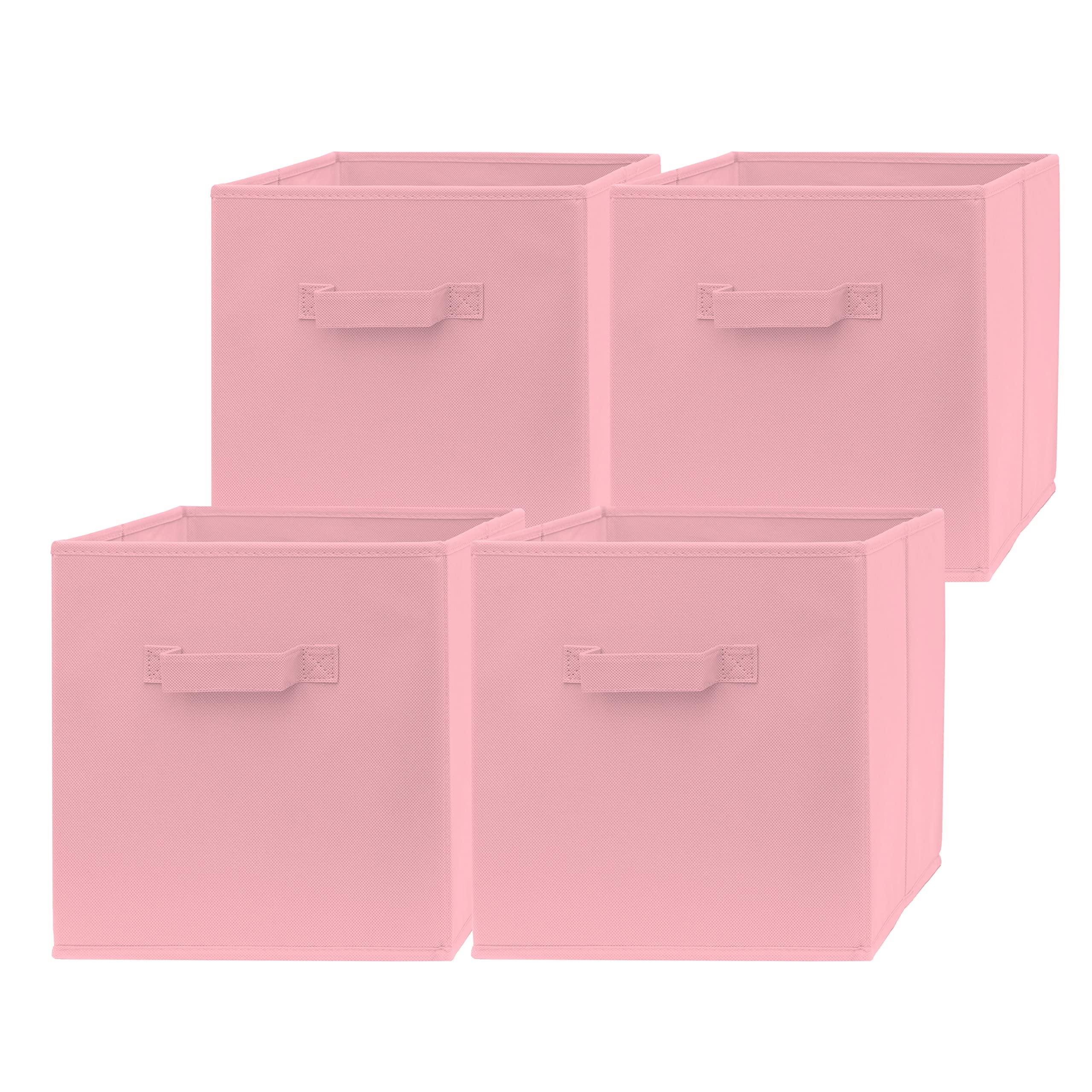 Pomatree 13X13X13 Inch Storage Cubes - 4 Pack - Large And Sturdy Storage Bins  Dual Handles, Foldable  Cube Organizer Bin  Fabri
