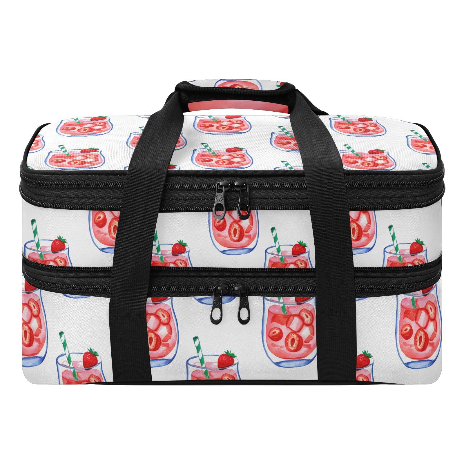 Eraedgza Strawberry Drinks Insulated Casserole Carrier for Hot Cold Dish