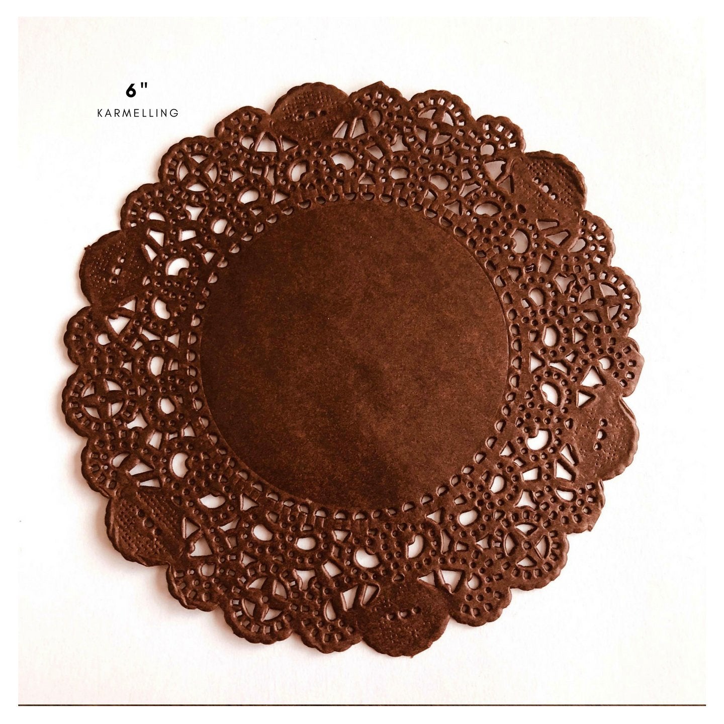 50Pcs Brown Glassine Paper Doilies, Round (6 Inch)