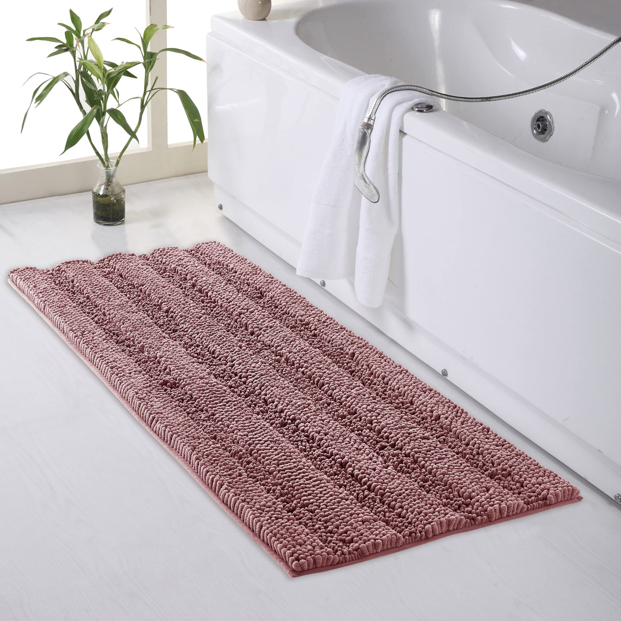 Bathroom Rugs - Luxury Chenille Dry Fast Plush Super Soft Non Skid Bathroom Kitchen Rugs Bedroom Floor Area Carpets Mats, Light