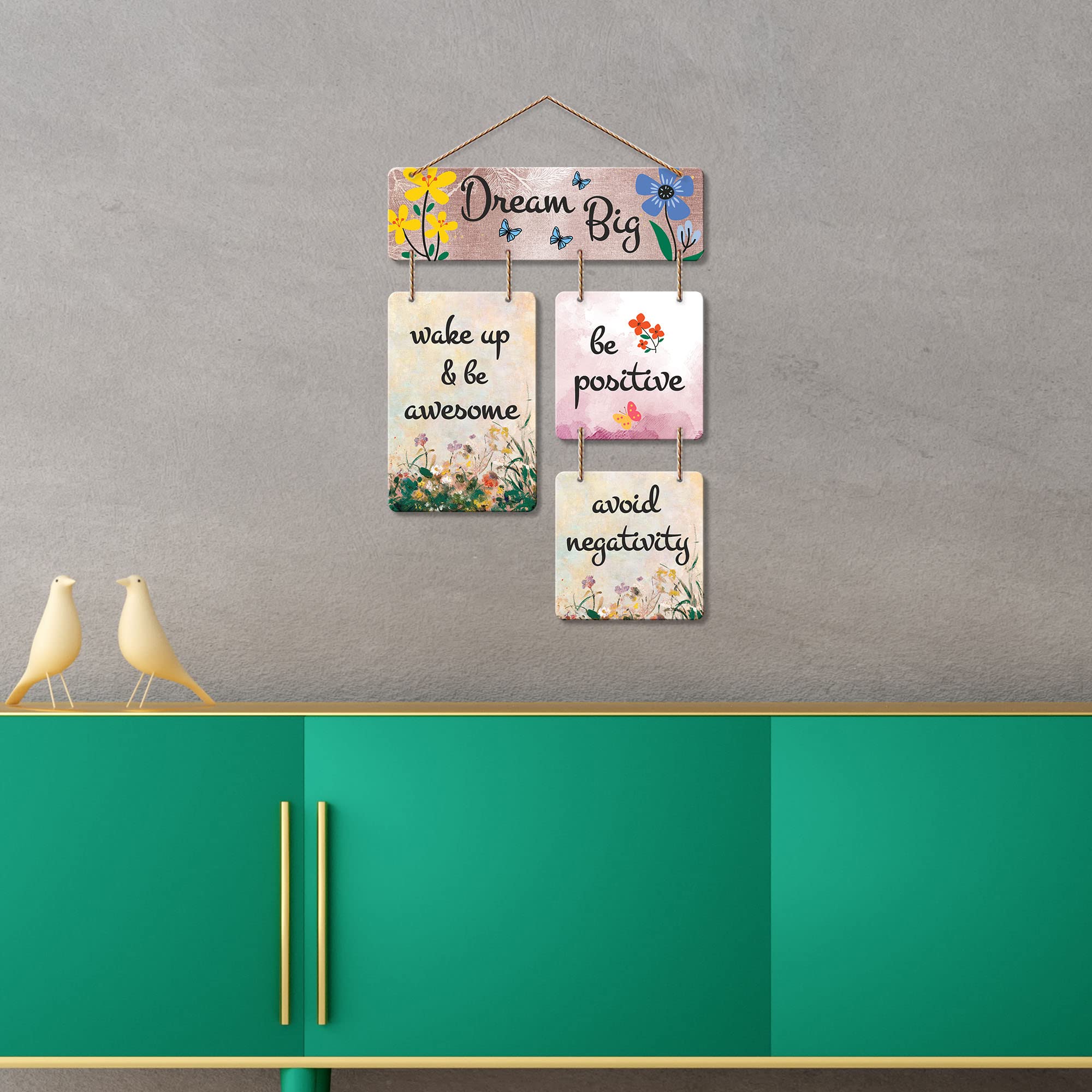 Artvibes Dream Big Decorative Wall Art MDF Wooden Hanger for Living Room | Bedroom | Home Decor | Office | Gift | Wall Hanging f