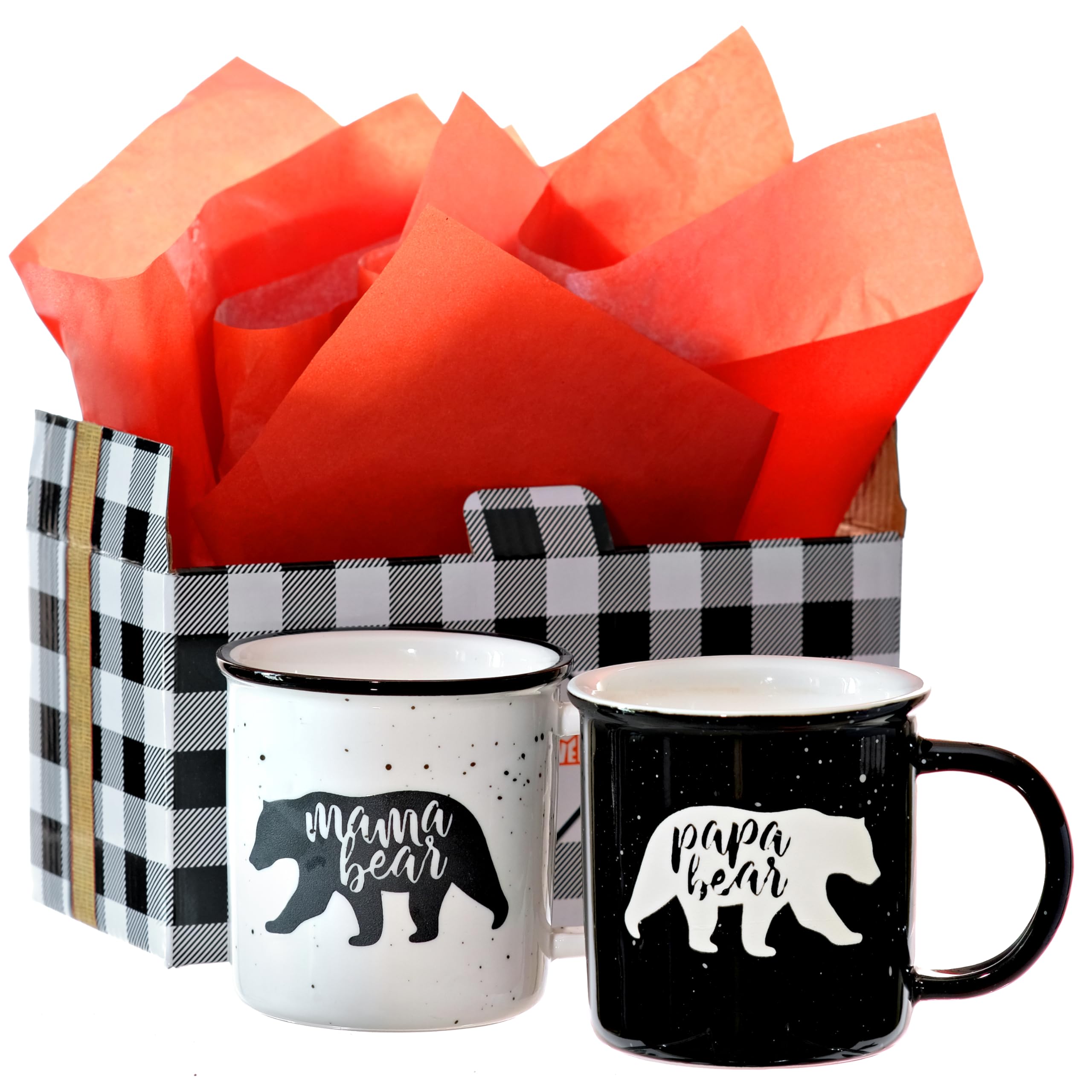 Mama Bear Papa Bear Mug Set of 2, 11 Ounce Mom and Dad Couple Mug Gift