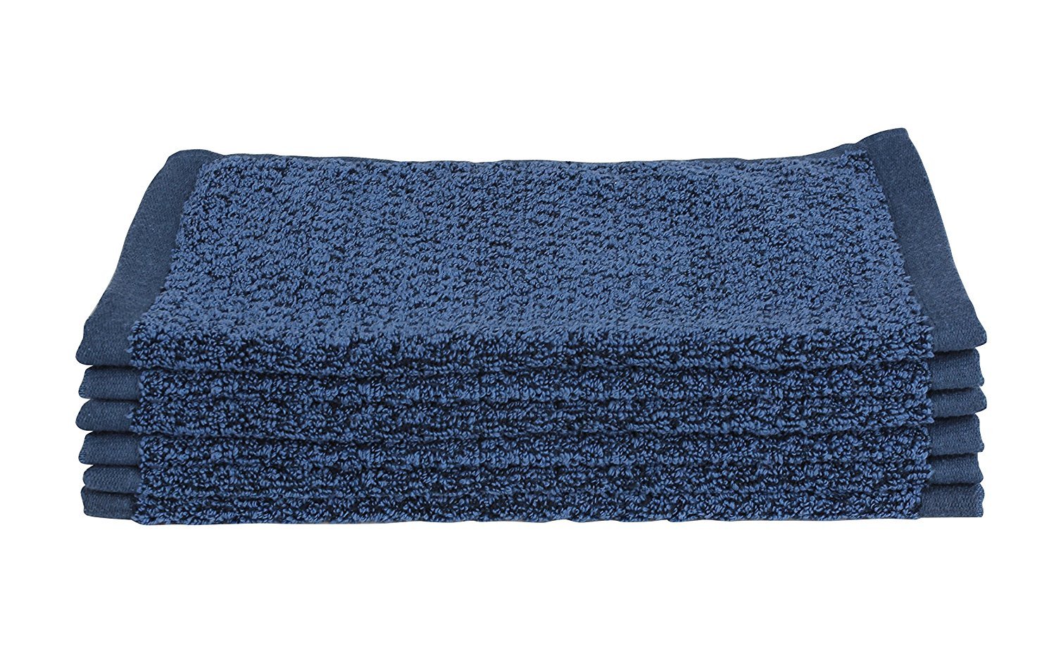 Everplush Diamond Jacquard Bath Linens Wash Cloth  6 Pack  13'' x 13''  Navy
