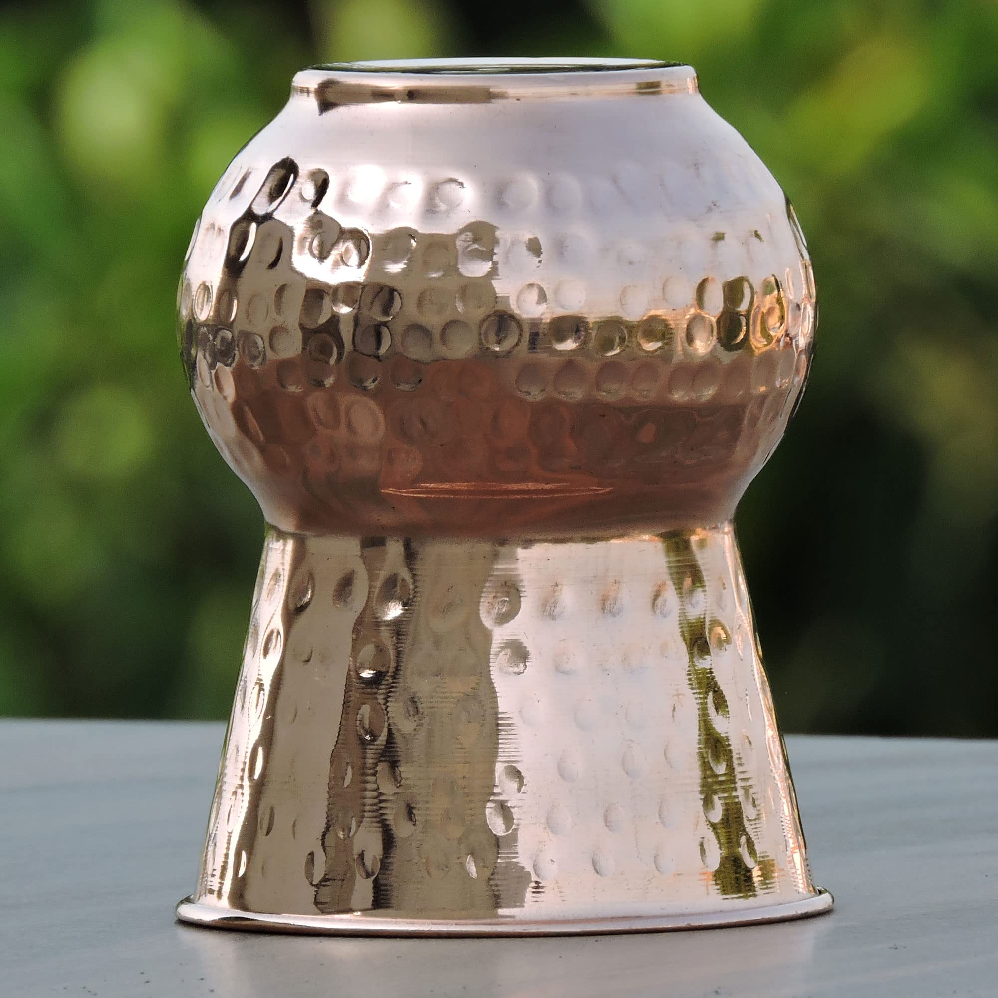 Hammered Copper Tumbler, Lacquered-Free, Unlined And Uncoated - 400 Ml, For Ayurveda Health Benefits (Traditional - 400 Ml)