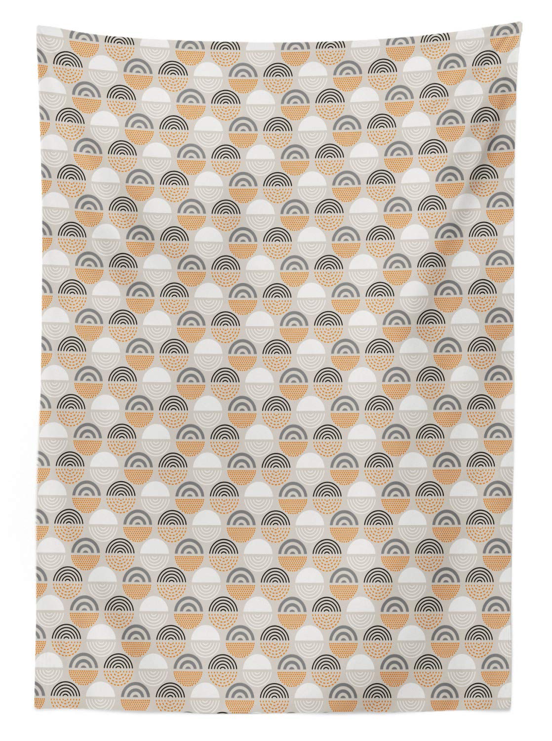 Lunarable Mid Century Modern Tablecloth, Circles Dashes And Blemishes, Rectangular Table Cover For Dining Room Kitchen Decor, 60