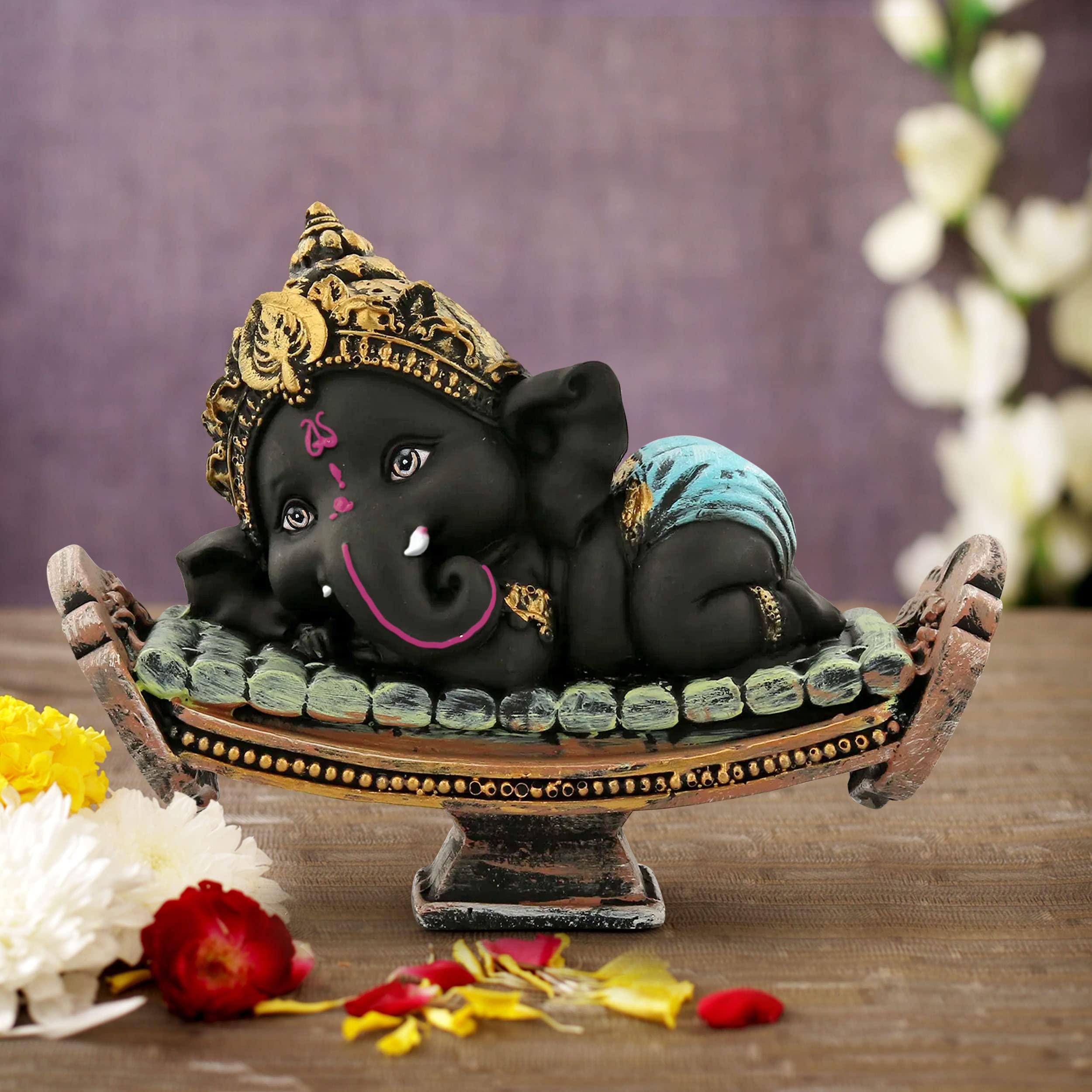 TIED RIBBONS Resin Ganesh Statue Murti For Festival Office Home Dcor Living Room Decoration Items For Home Living Room Pooja Roo