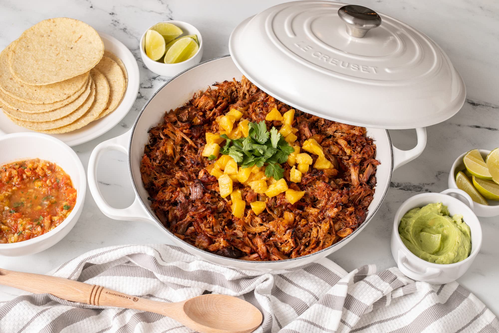 Le Creuset Enameled Cast Iron Signature Braiser, 3.5 Qt., White