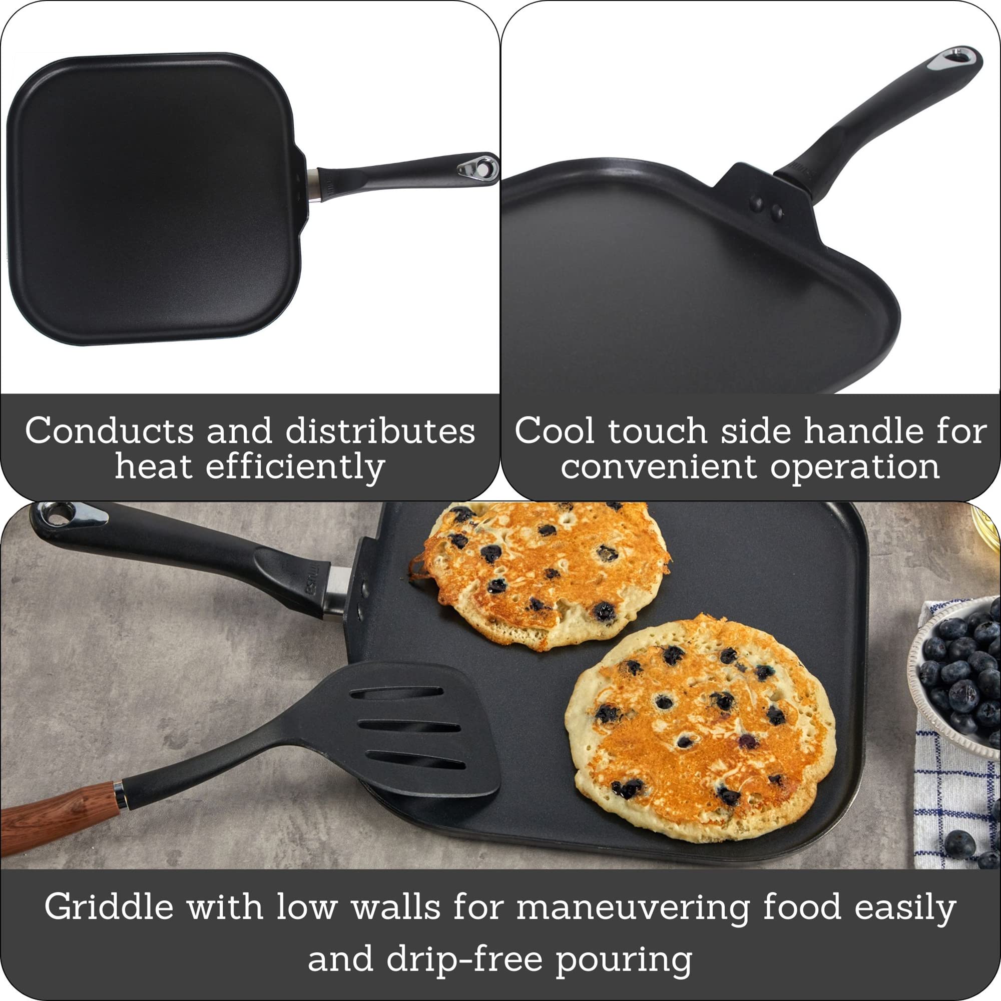 Imusa 11'' Bistro Square Griddle With Bakelite Handle