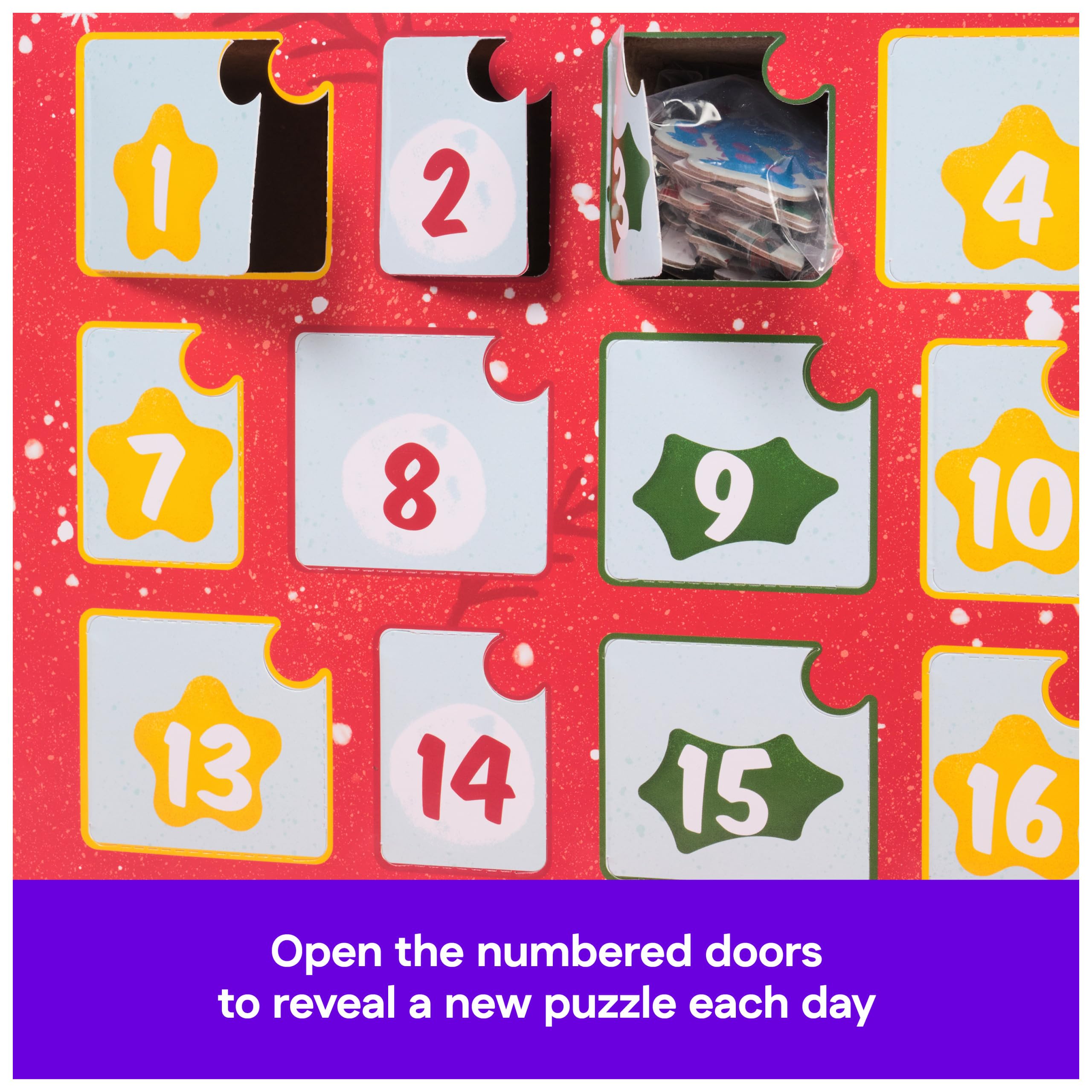 Spin Master Games Disney Puzzle Advent Calendar - 24 Unique Puzzles, 300 Pieces, Multicolor, Holiday Countdown for Ages 3 & Up