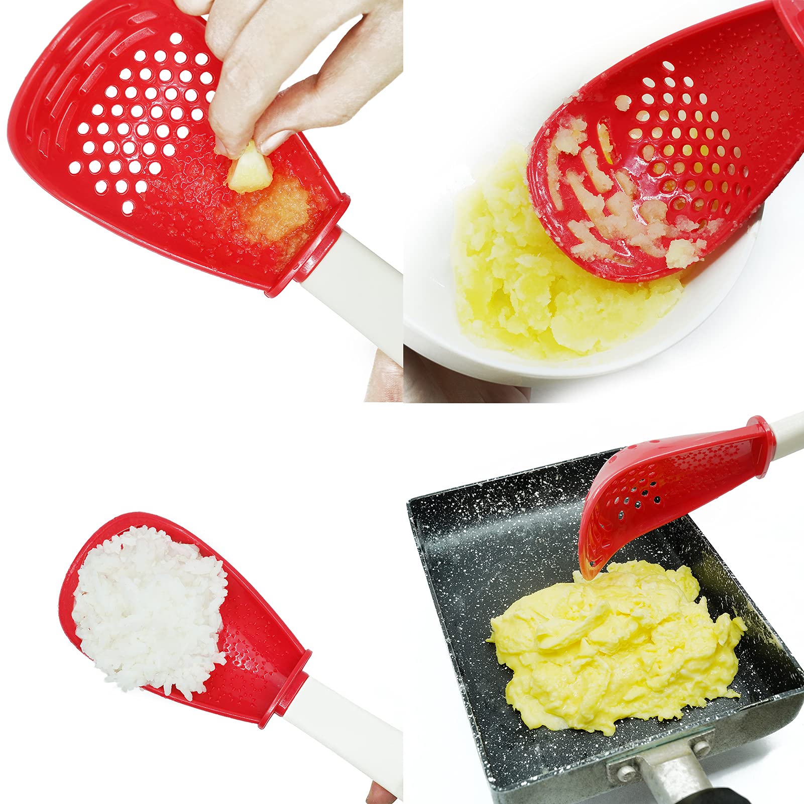 Ouboda Pack Of 2 Multifunctional Cooking Gadgets, 6 In 1 Cooking Utensils Slotted Spoon, 356F Heat Resistant Kitchen Gadgets, Eg