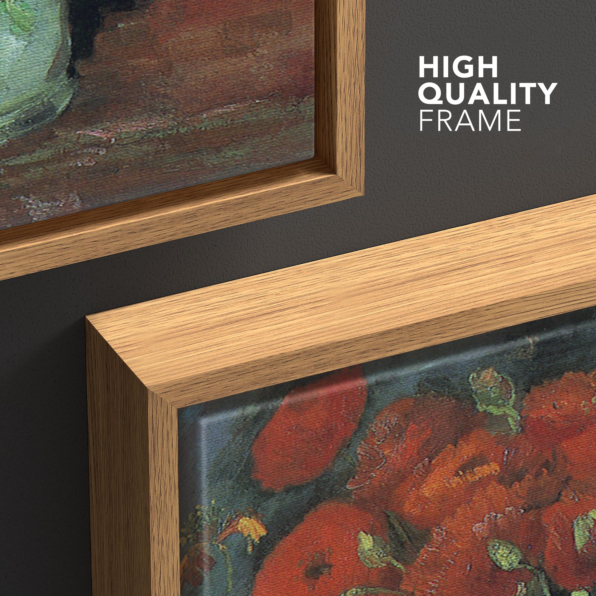 Wall26 Framed Canvas Print Wall Art Vase With Red Poppy Flowers By Vincent Van Gogh Classic Historic Illustrations Fine Art Deco