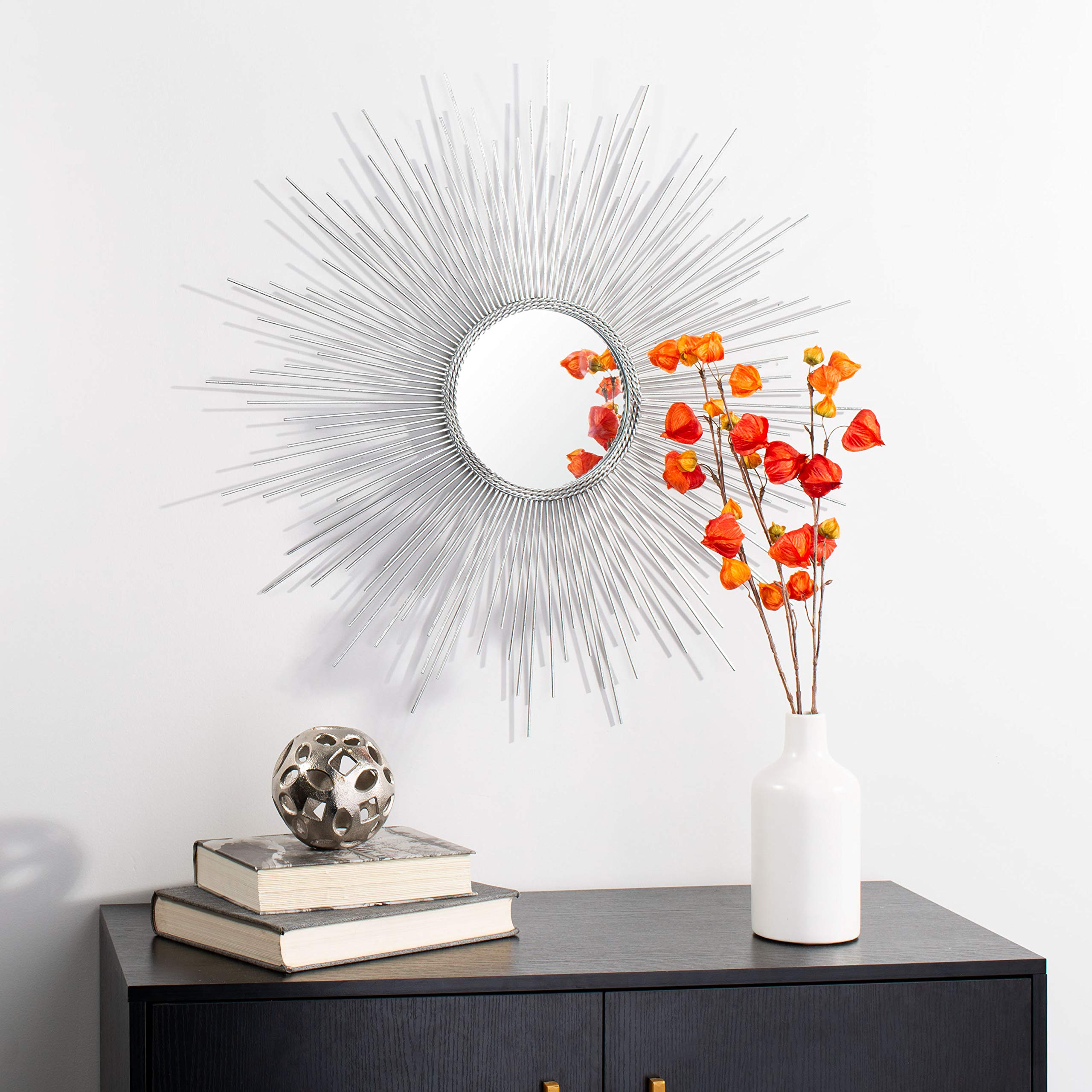 Safavieh Home Emme Silver Sunburst 30-inch Decorative Accent Mirror