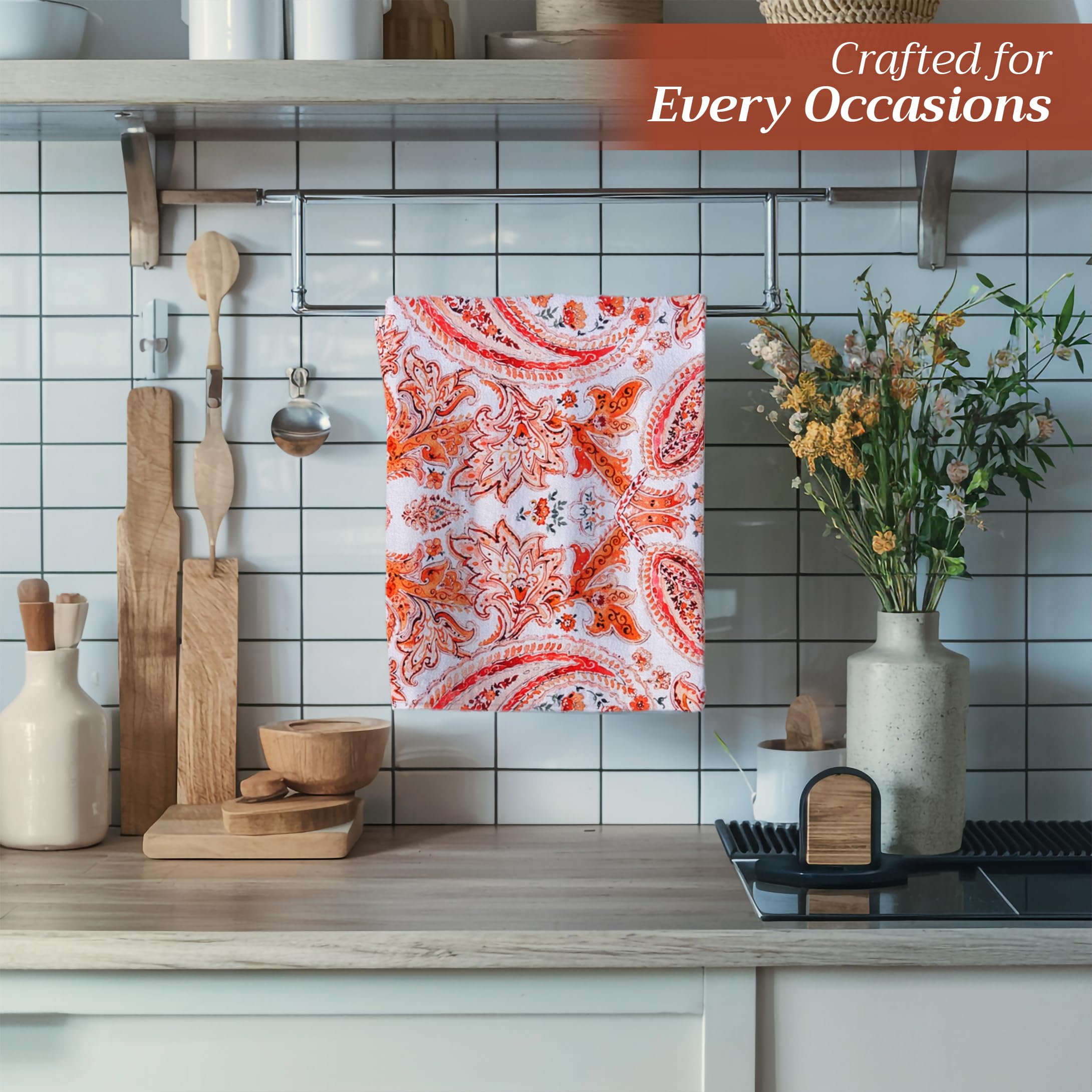 Maison D' Hermine Kitchen Towel 100% Cotton Quick Dry Cleaning Dishtowel For Gifts, Dining, Home, Wedding, Banquet, Buffet, Orie