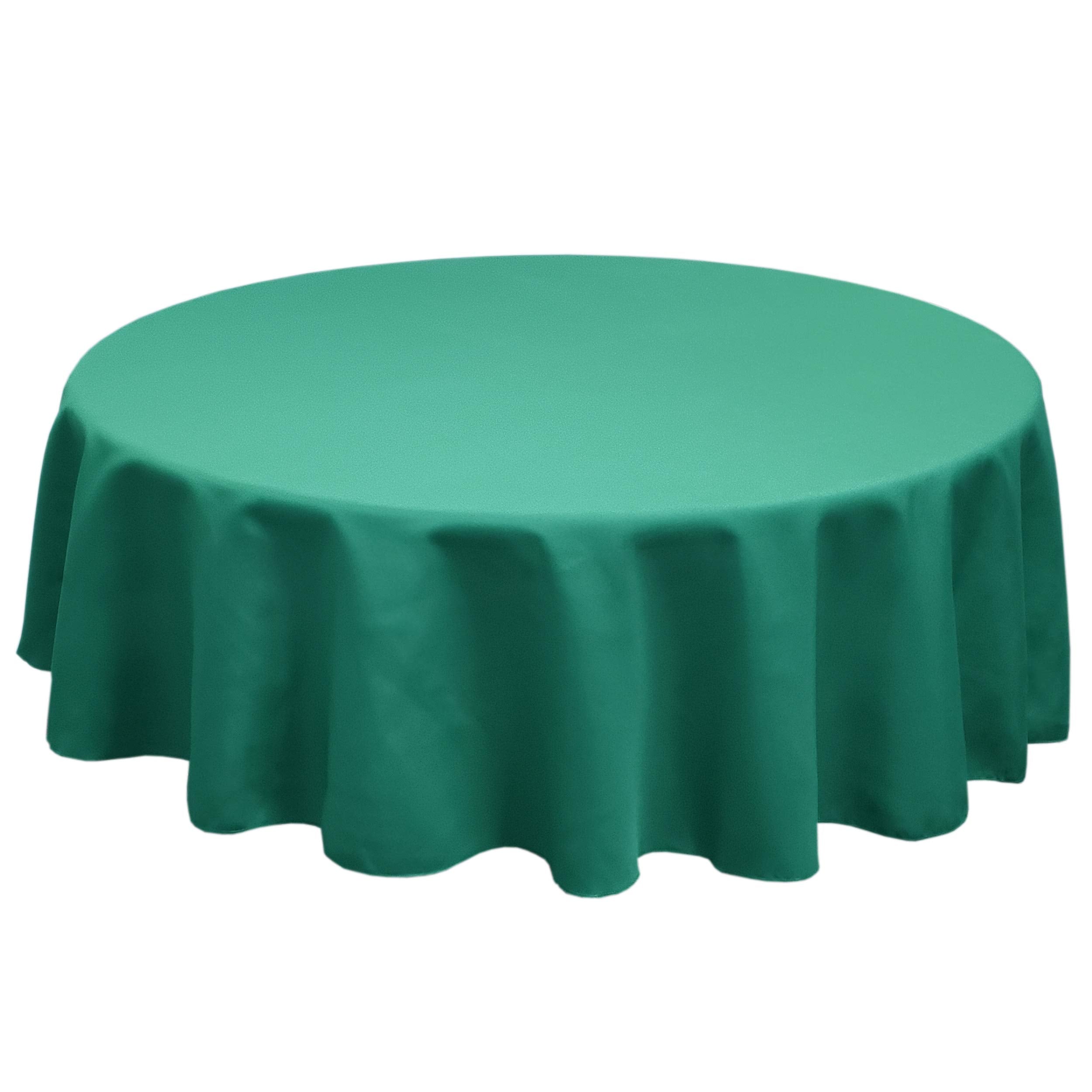 Tablelinensforless Polyester Round Tablecloth, 84 Inch Round, (Dark Teal)