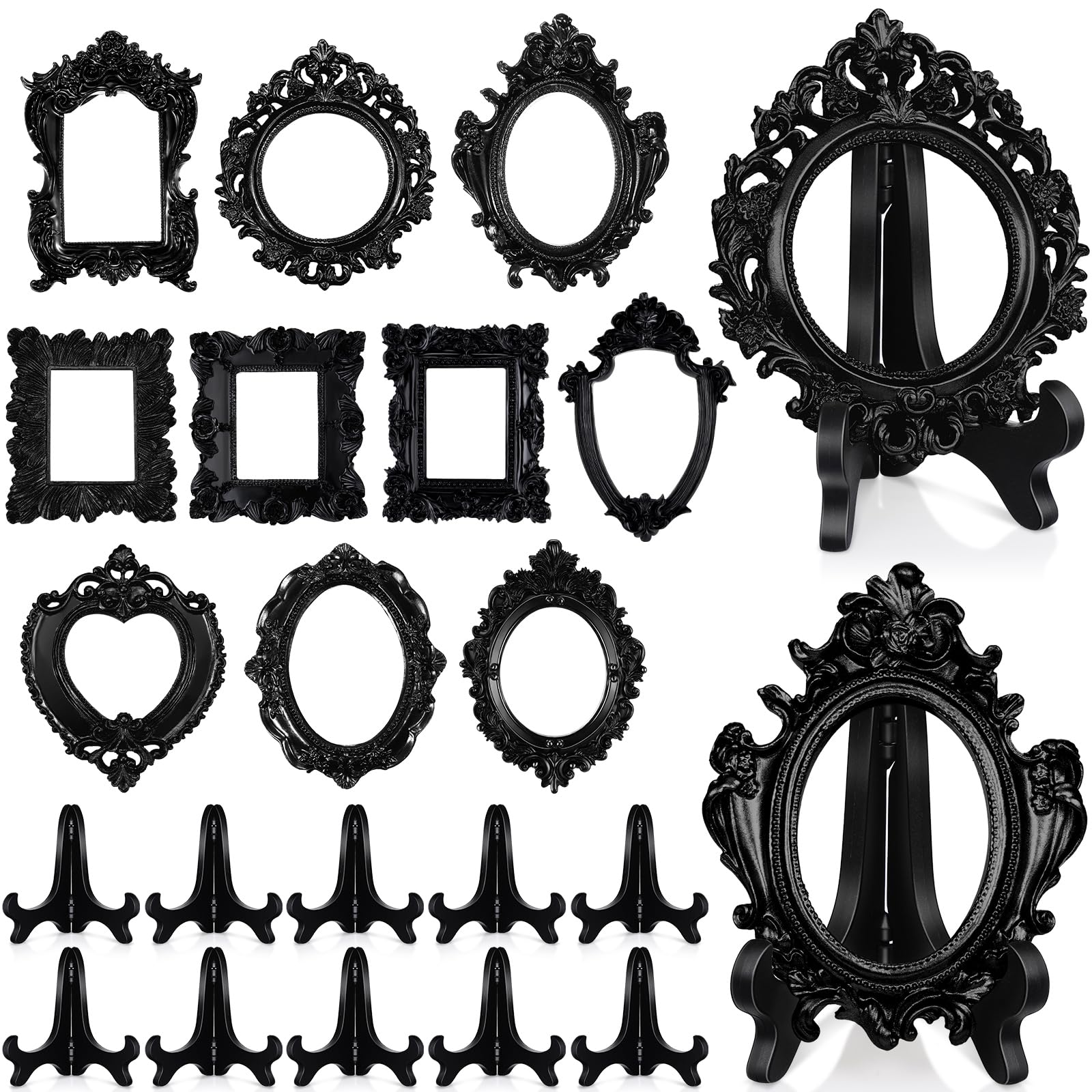 Remerry 10 Pcs Vintage Picture Frame Antique Frame Mini Frame Small Photo Frame Miniature Frame Tiny Resin Jewelry Display Frame