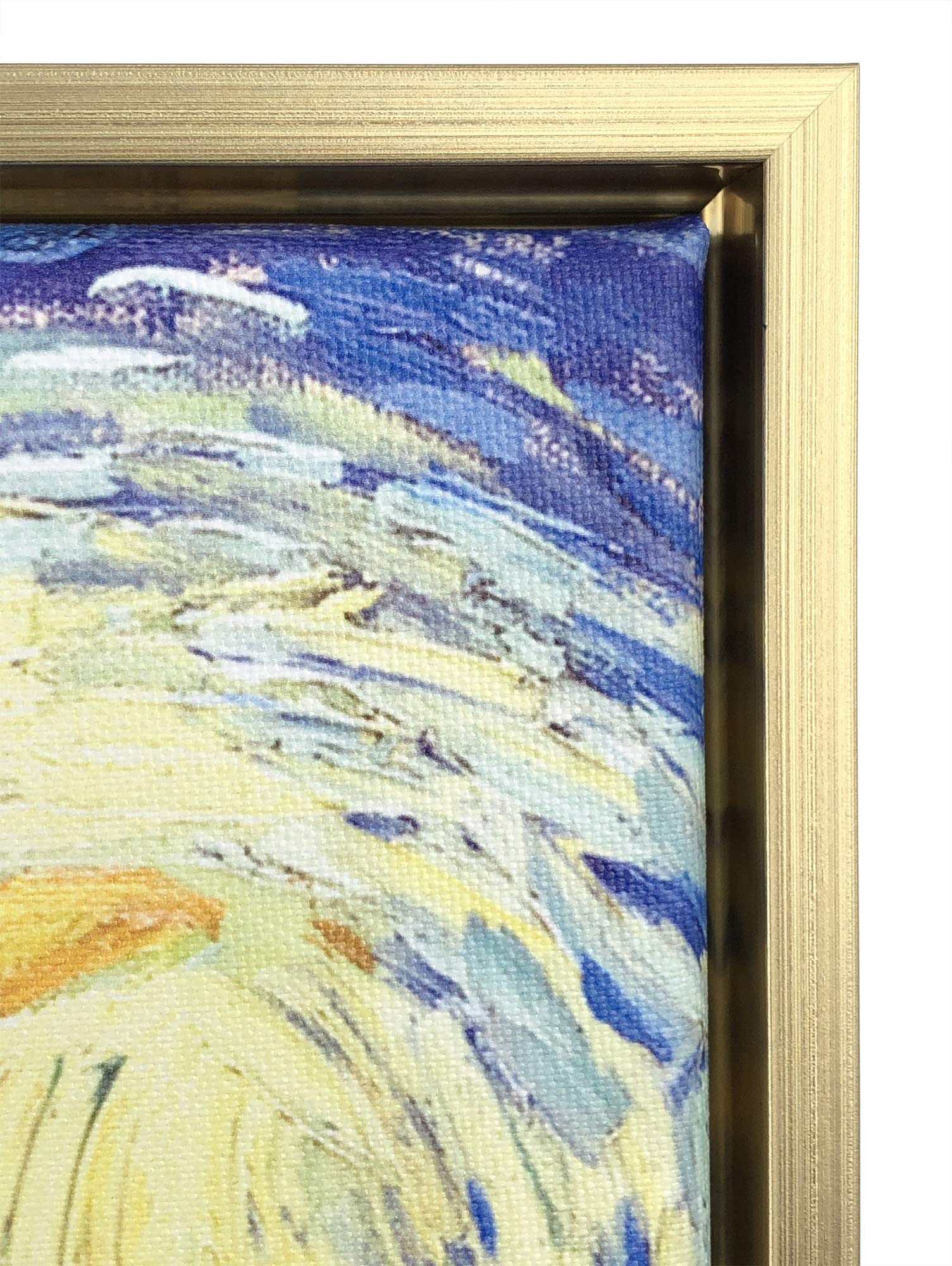 Wieco Art Framed Art Giclee Canvas Prints Of Starry Night By Vincent Van Gogh Paintings Reproduction Post-Impressionism Artwork
