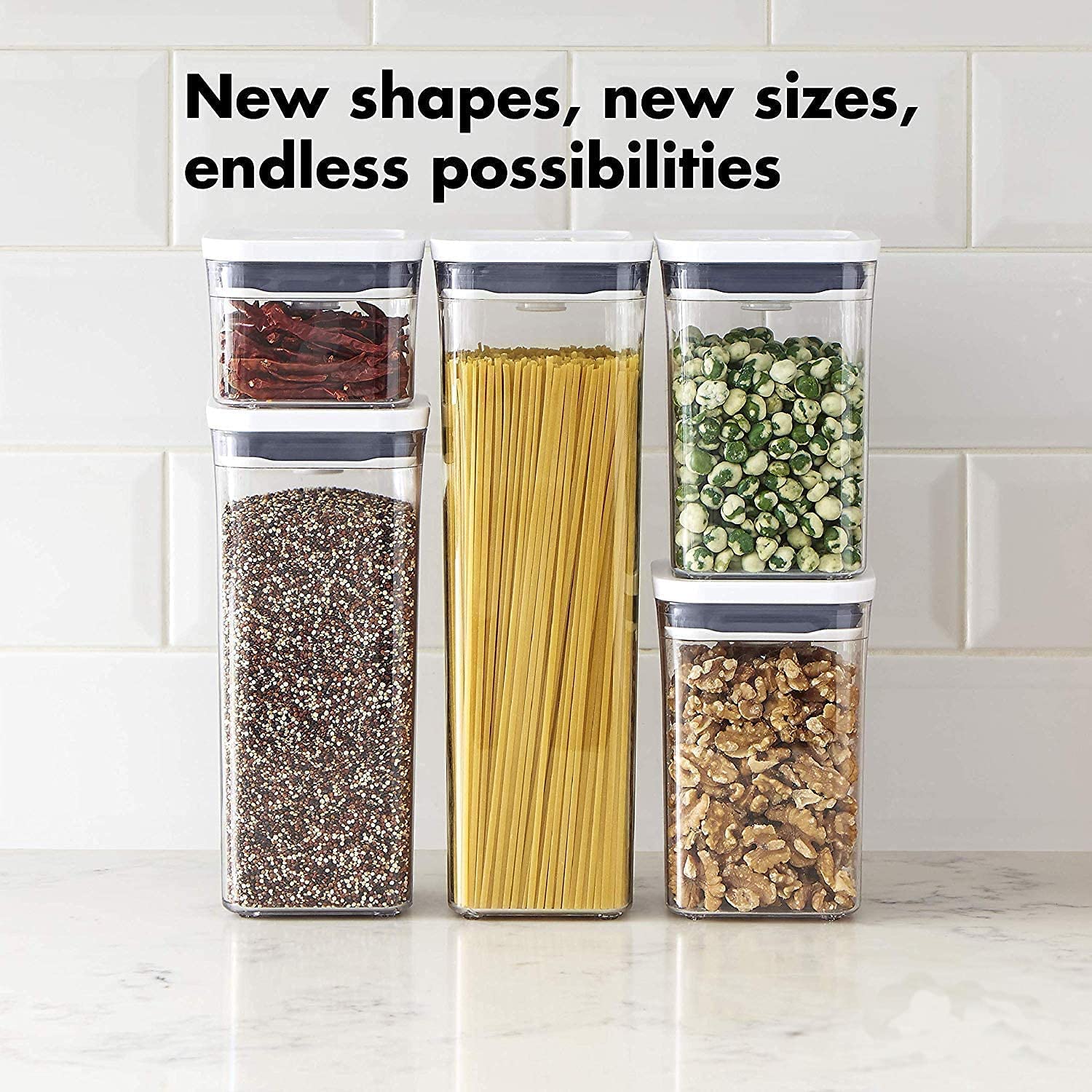 Oxo Good Grips Pop Container - Airtight Food Storage - 1.1 Qt Square (4 Pack)