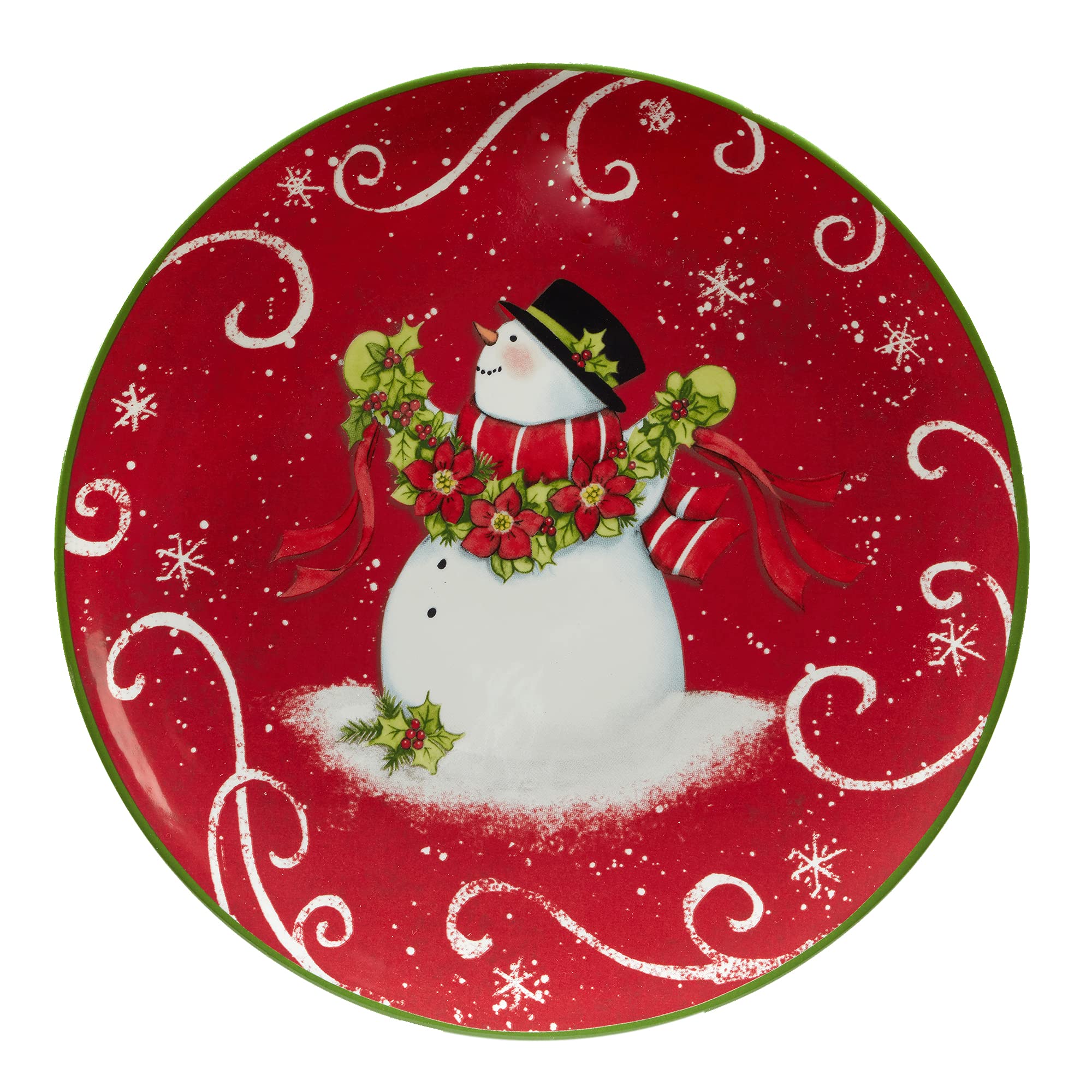 Certified International Holiday Magic Snowman 9'' Dessert/Salad Plates, Set Of 4, Multicolor