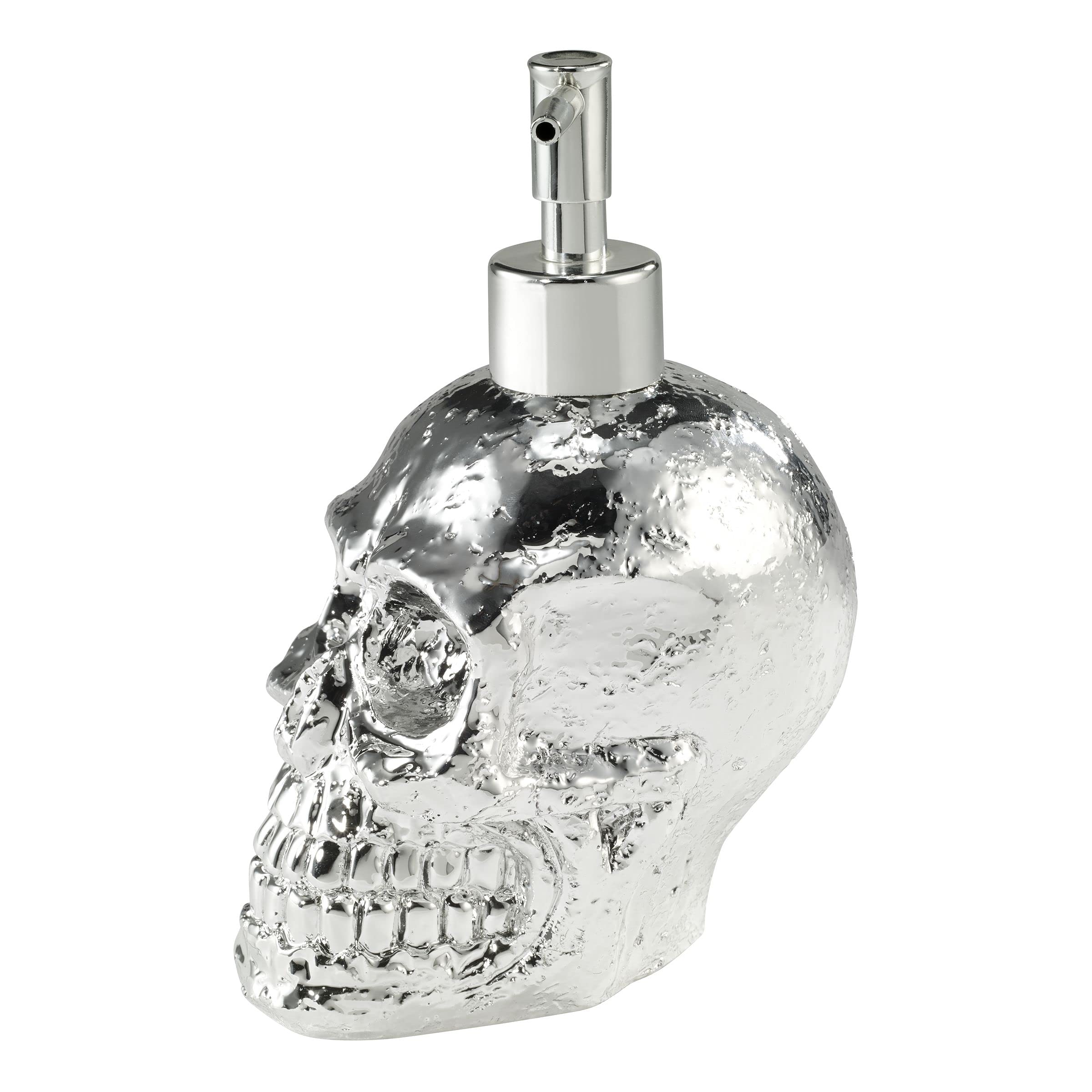 Avanti Linens - Soap Dispenser/Lotion Pump, Guest Bathroom Essentials, Skull Design Bath Decor (Halloween Collection)