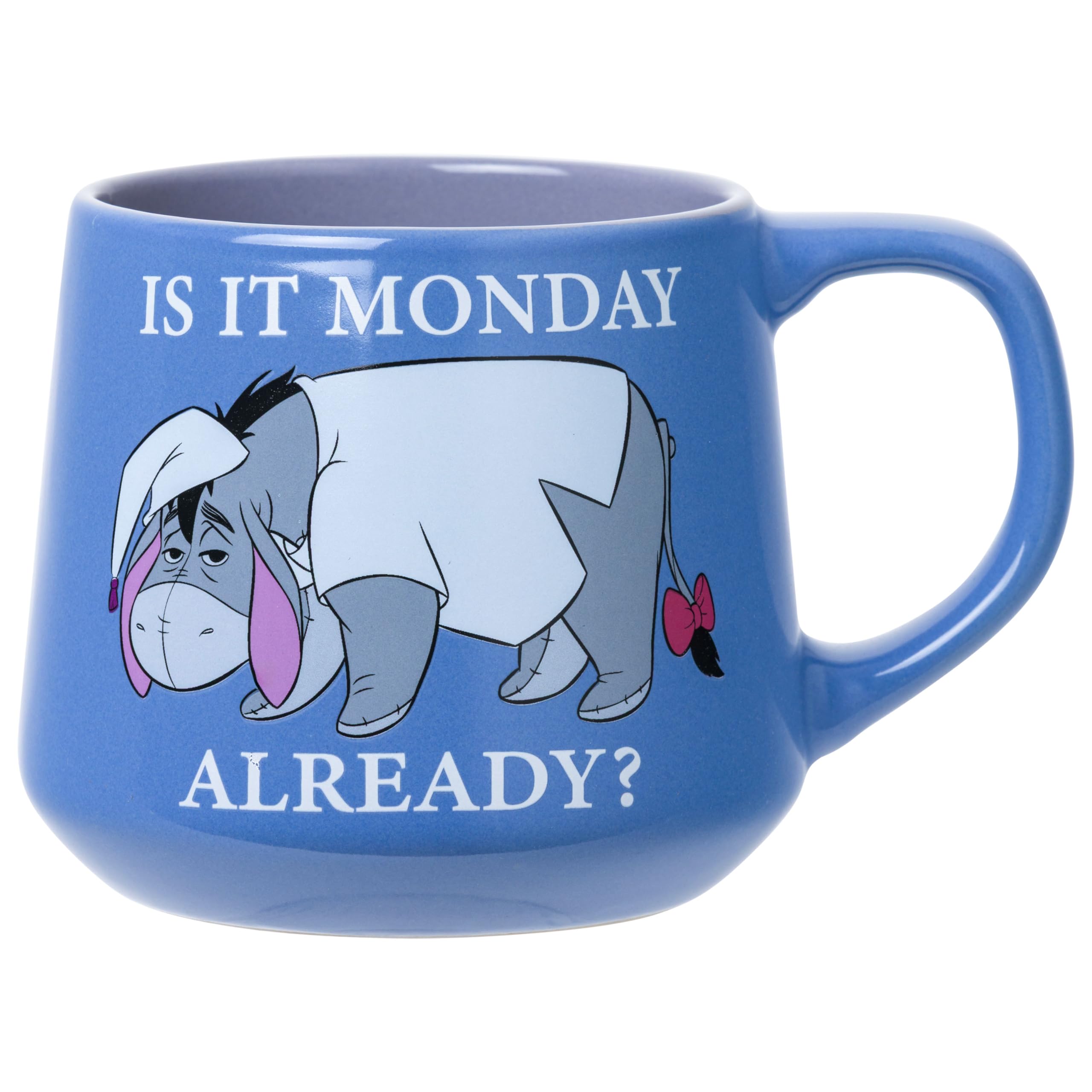 Silver Buffalo Winnie the Pooh Eeyore, Wax Resist Ceramic Pottery Mug, 18oz